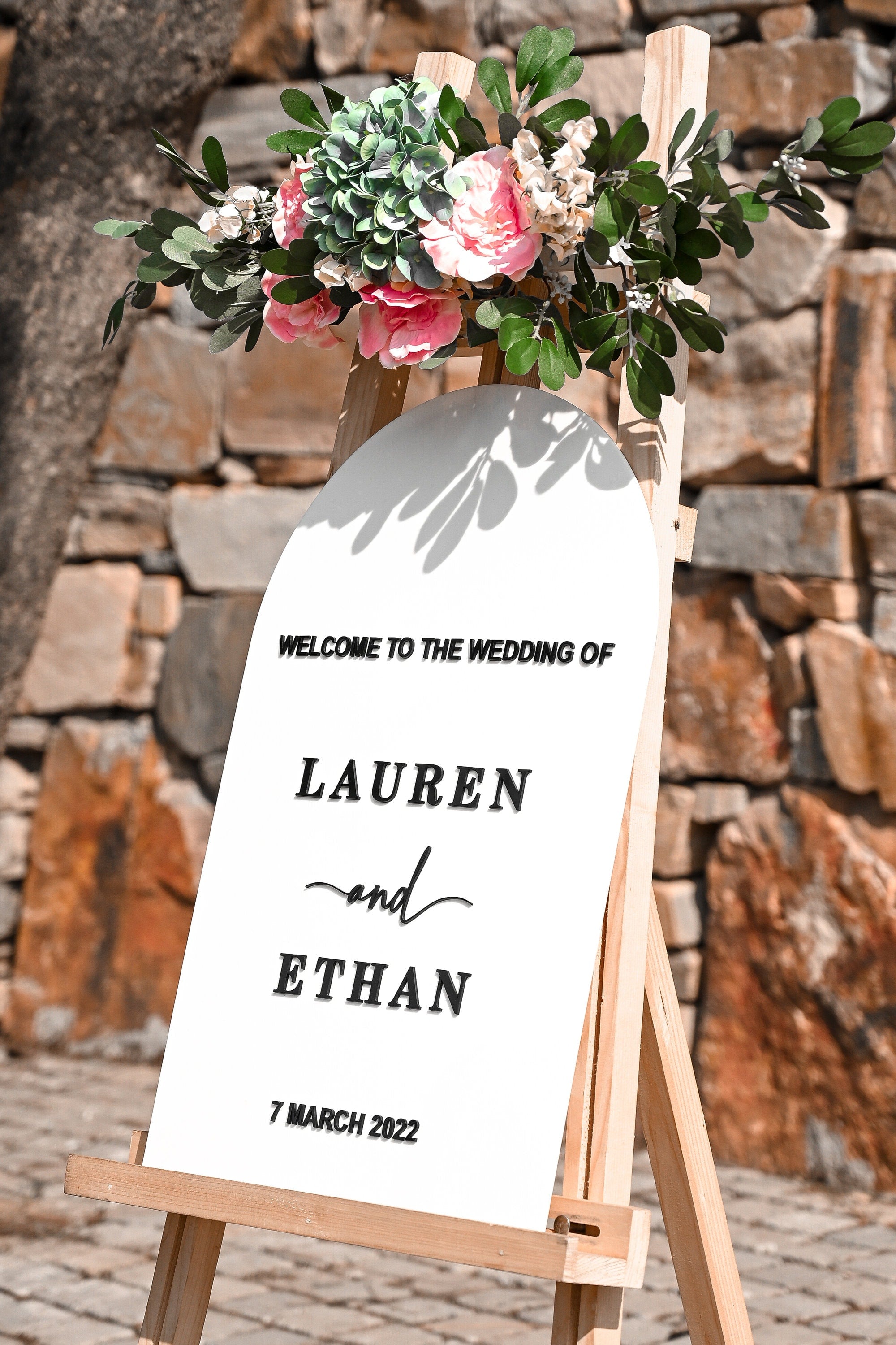 Arched Wedding Welcome Sign, 3D Welcome Sign, Custom Wedding Sign, Arched Welcome Sign, Wedding Signage, Acrylic Wedding Sign