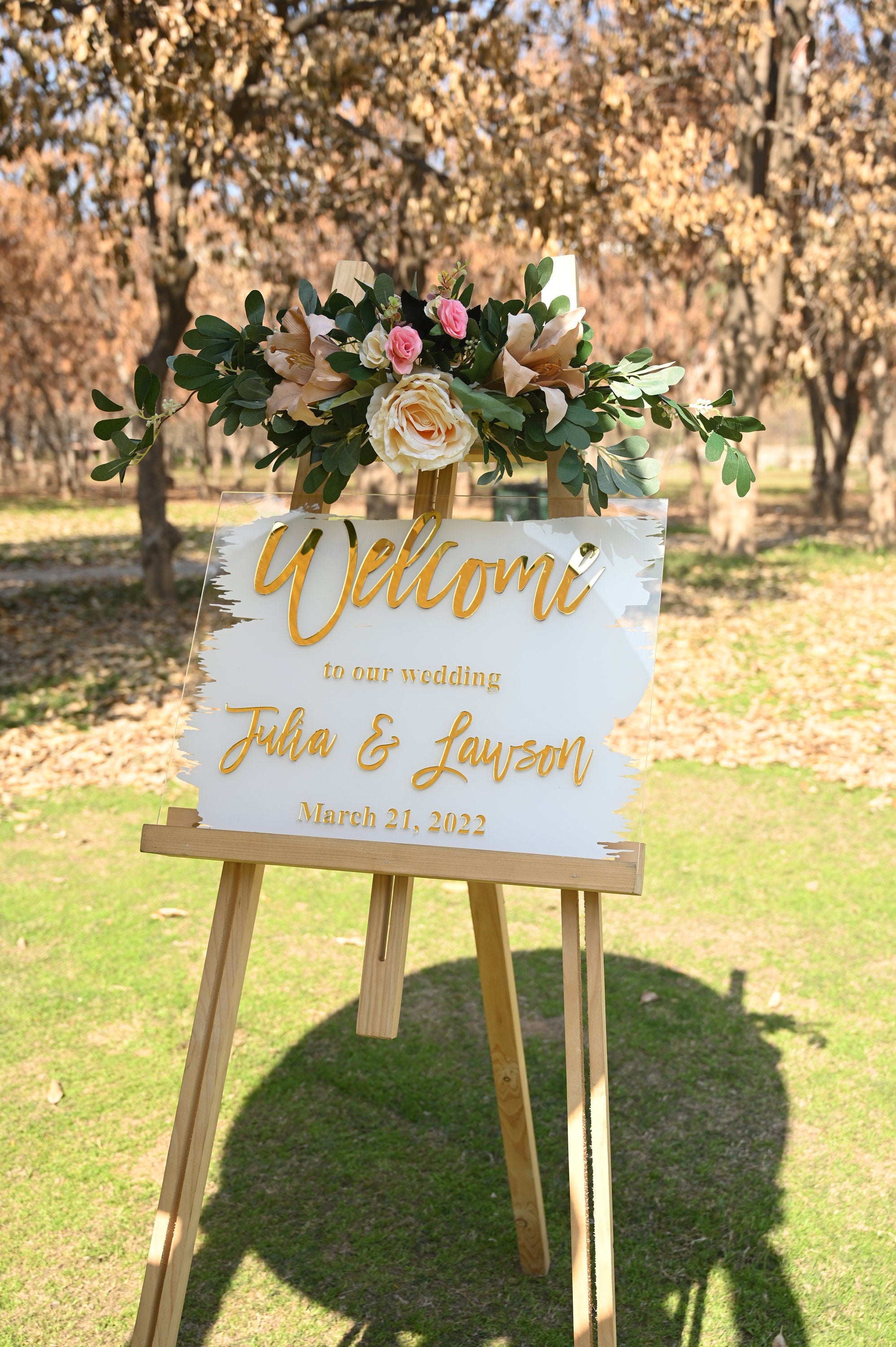 Brushed Back Acrylic Welcome Sign, Personalized painted back Welcome Sign, Back Painted Acrylic Wedding Welcome Sign, Engagement signs