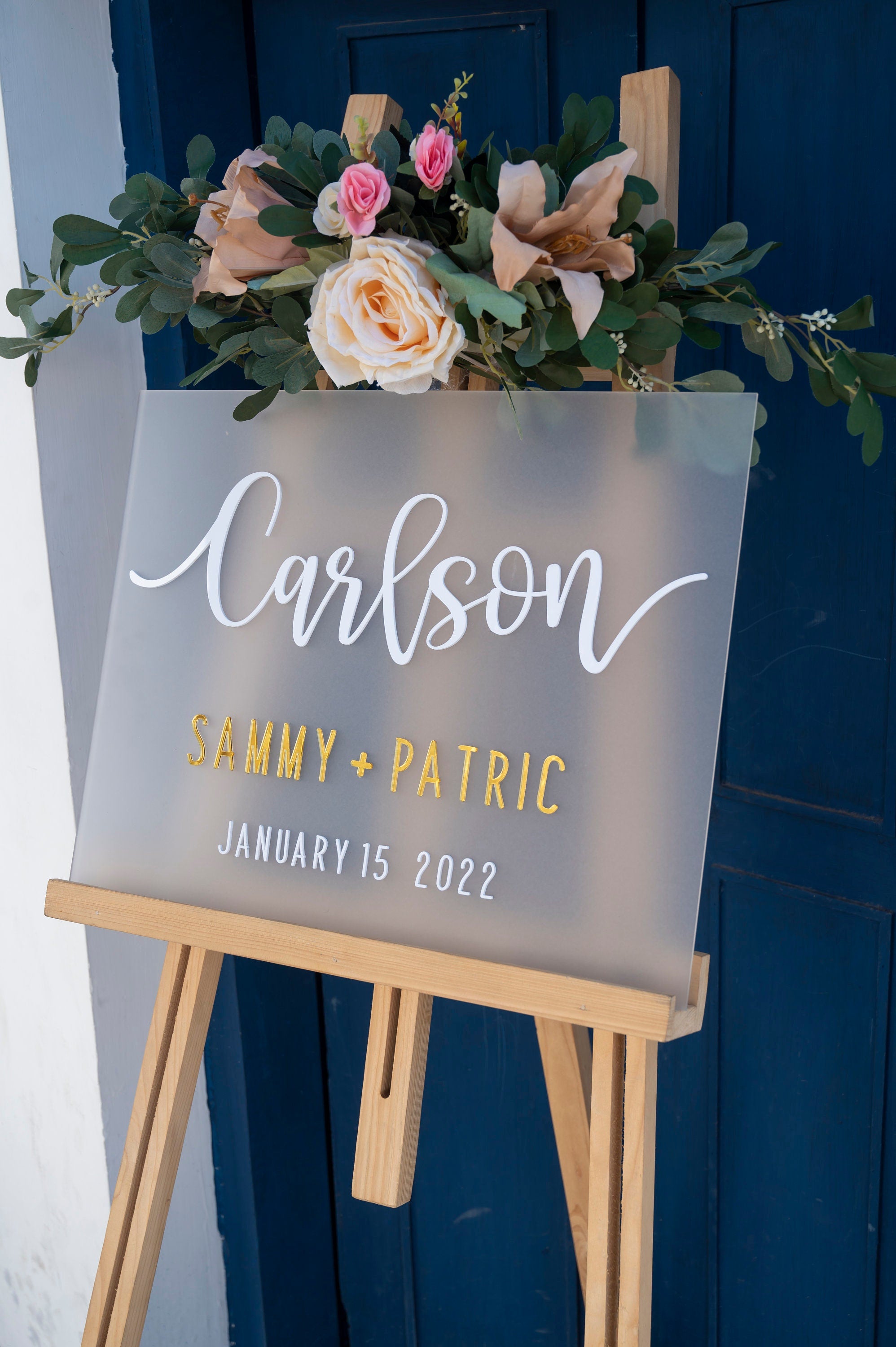 Frosted Acrylic Wedding Welcome Sign ,Acrylic Welcome Sign, Wedding Signage, Last Name Welcome Sign, 3D Welcome Sign, Custom Wedding Sign