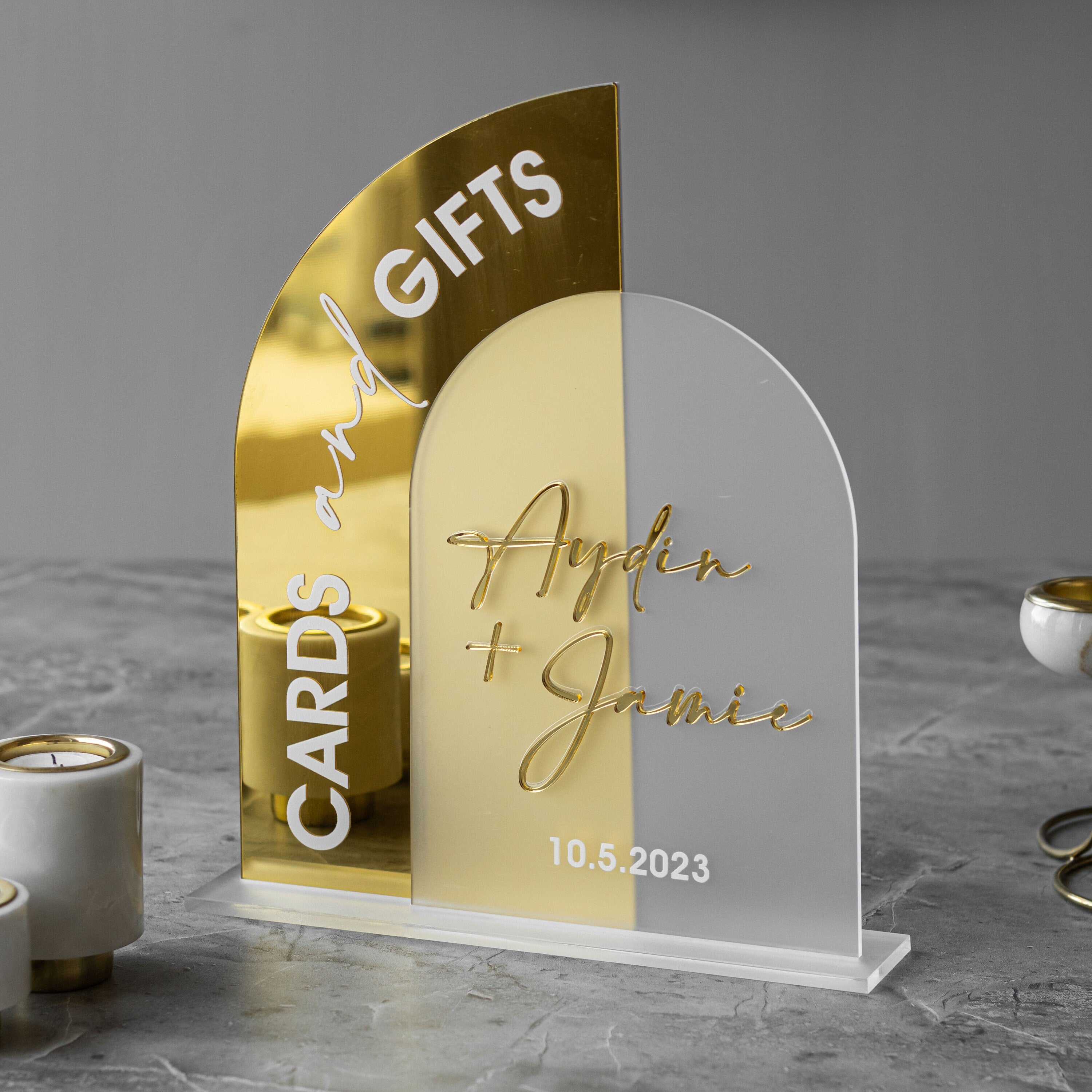 Cards And Gifts Sign, Gold Mirror Wedding Signs, Wedding Signage, Cards and Gifts Wedding Sign, Gift and Cards Sign, Wedding Reception Decor