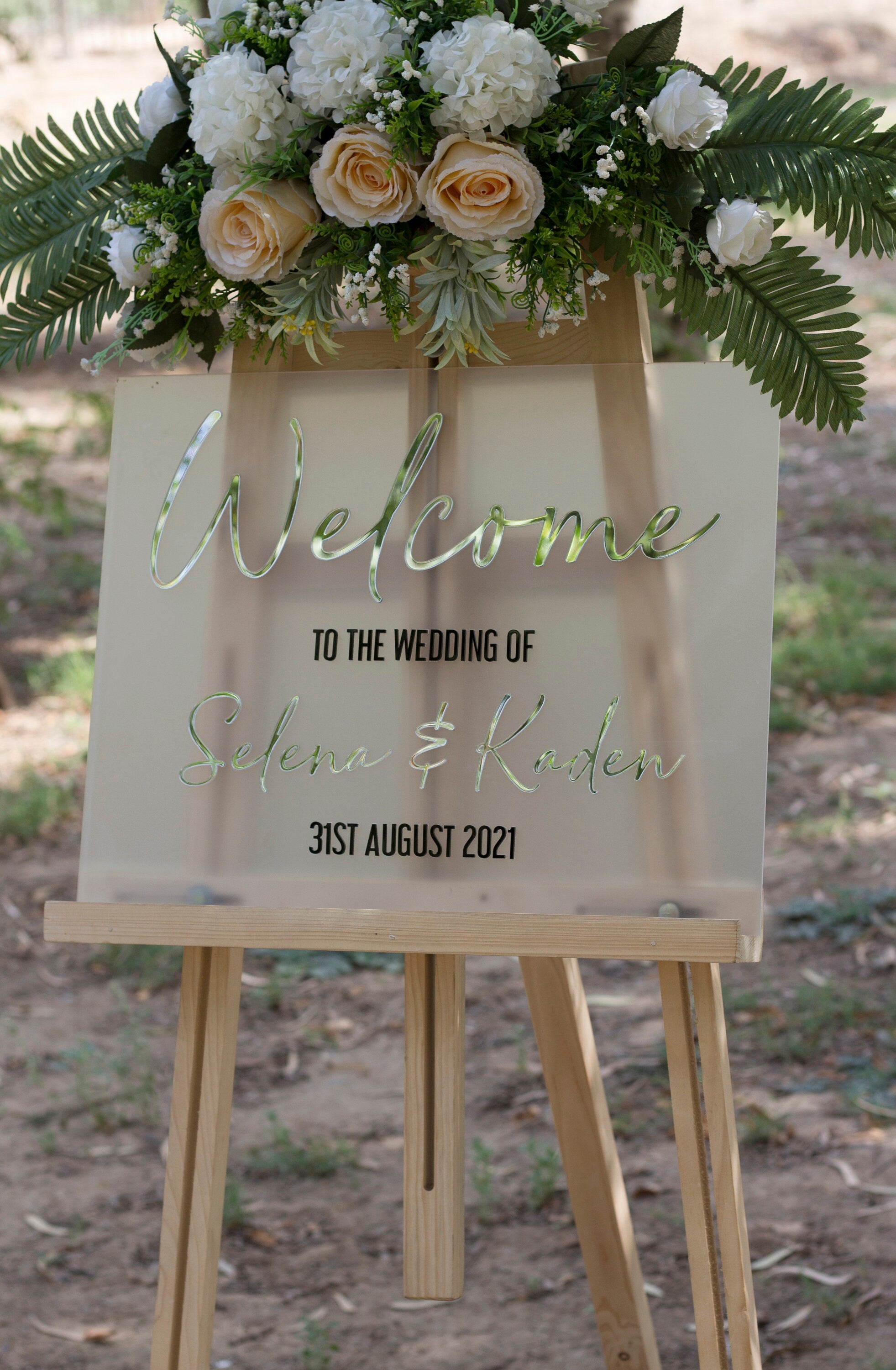 Frosted Acrylic Last Name Wedding Sign