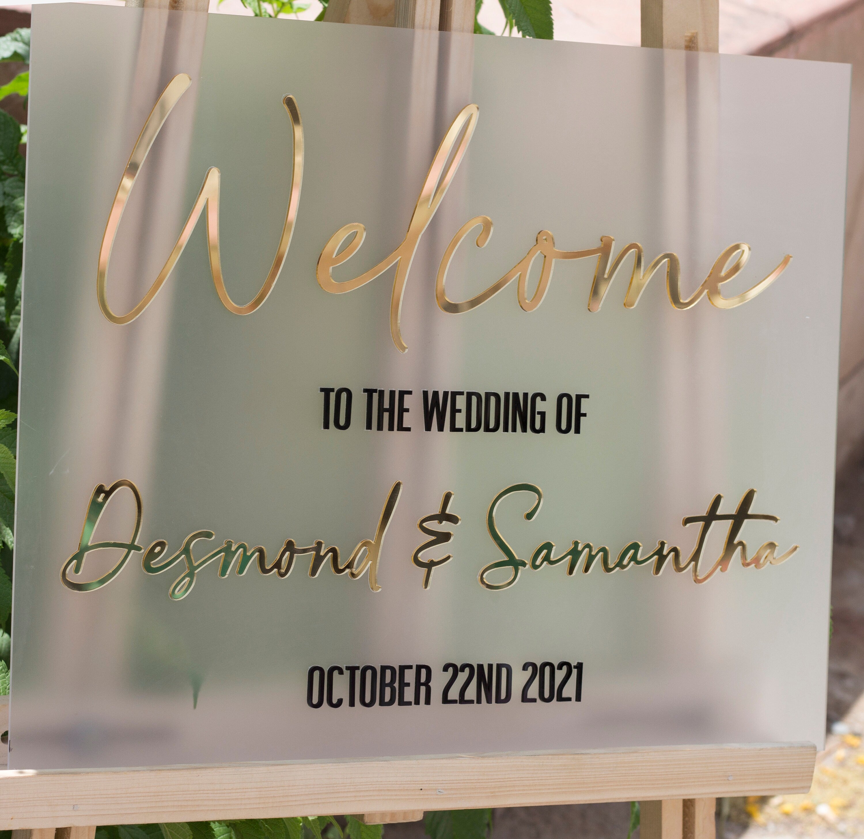 Frosted Acrylic Last Name Wedding Sign