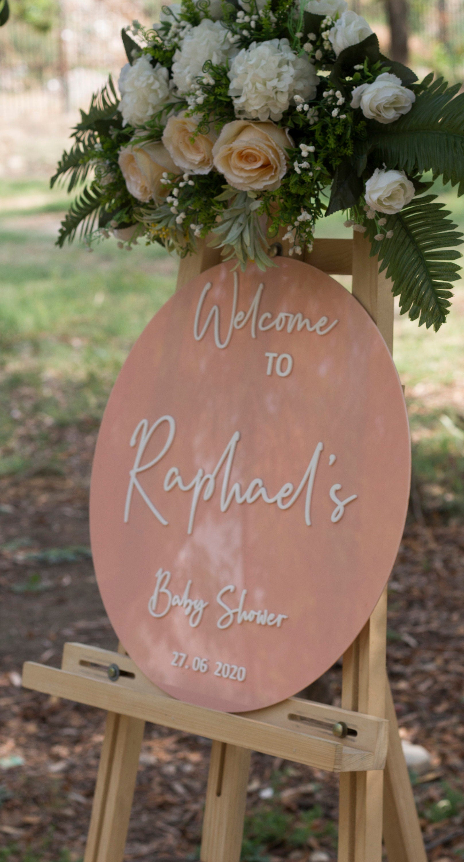 Pink Baby Shower Welcome Sign