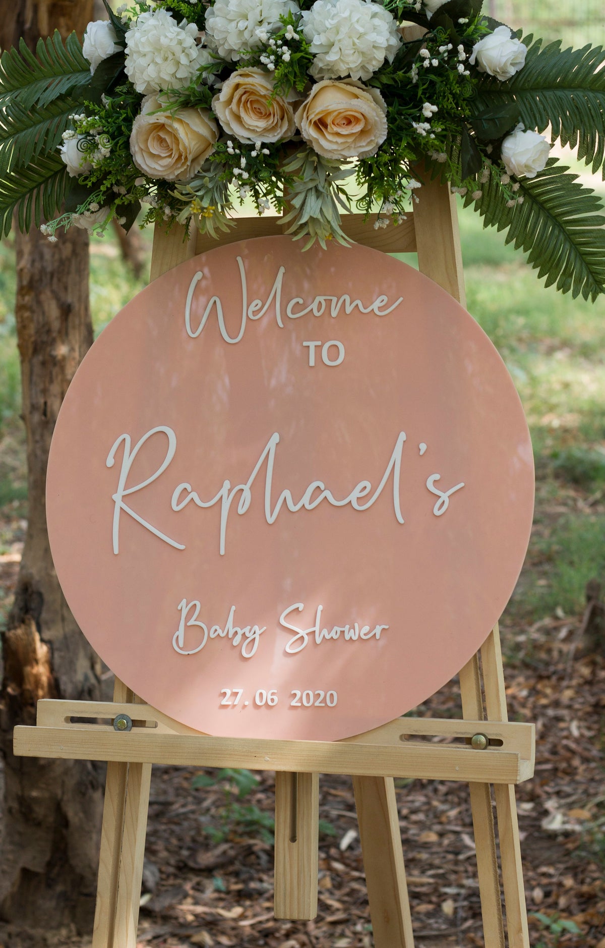 Pink Baby Shower Welcome Sign