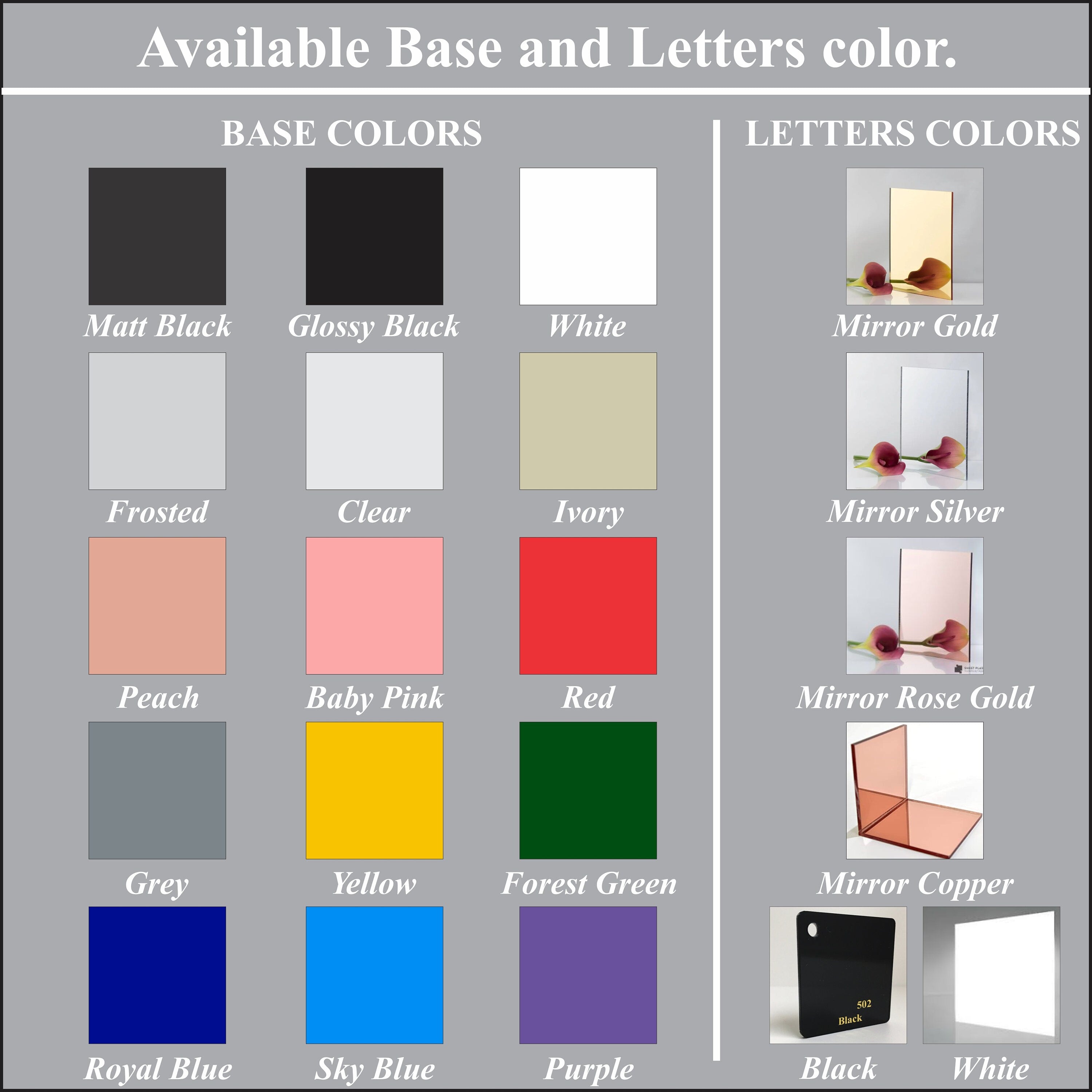 Frosted Table Numbers
