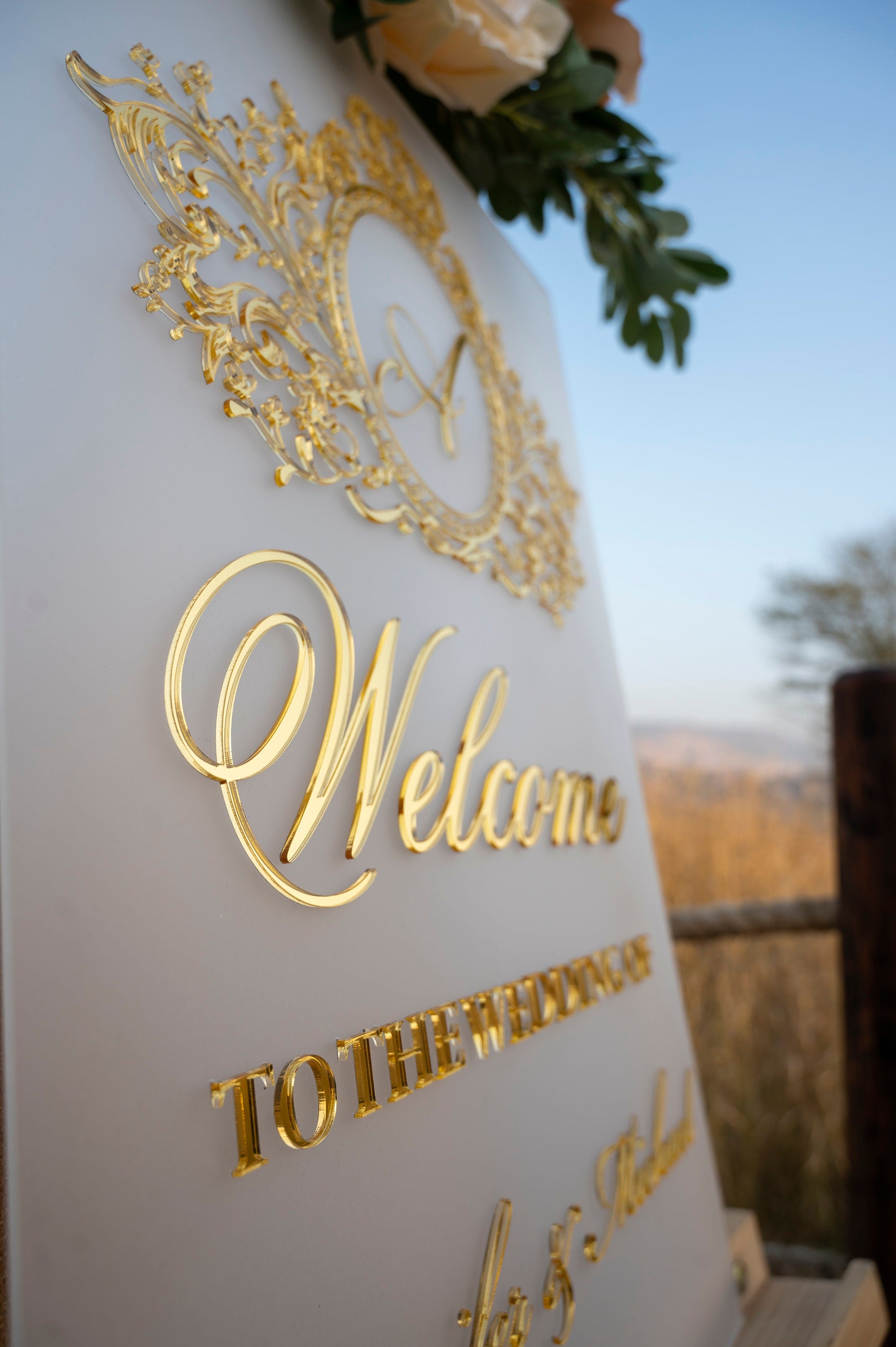 Frosted Acrylic Wedding Welcome Sign -RR