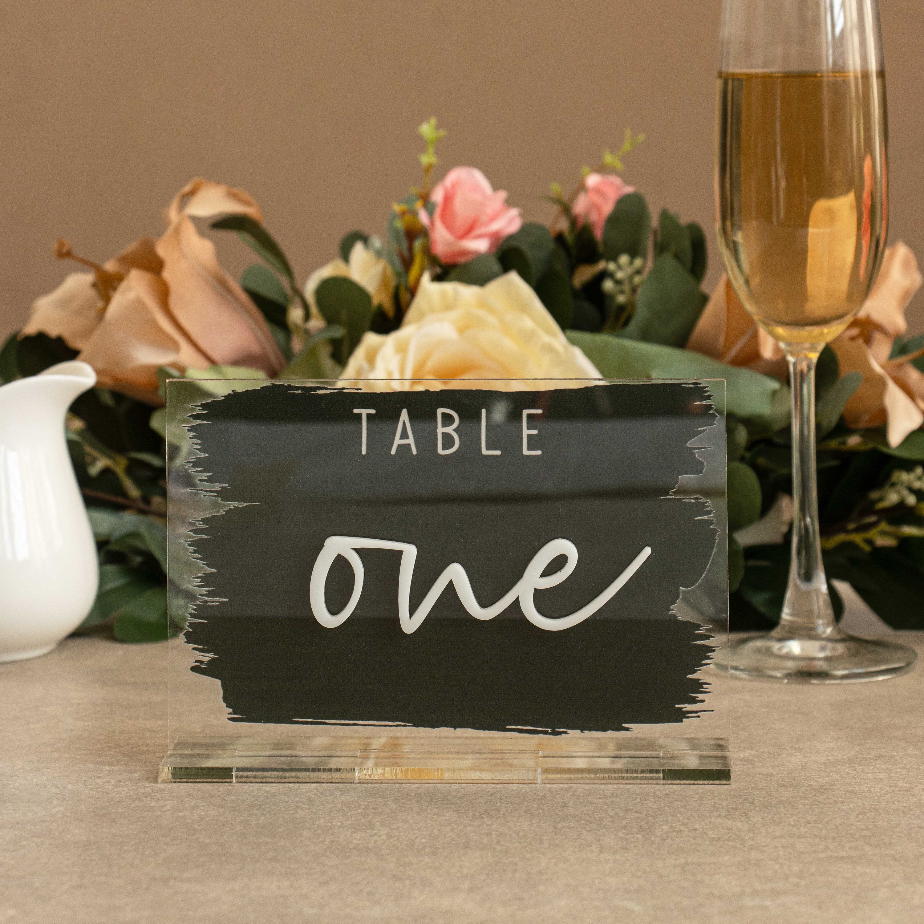 Painted Brush Back Table Numbers