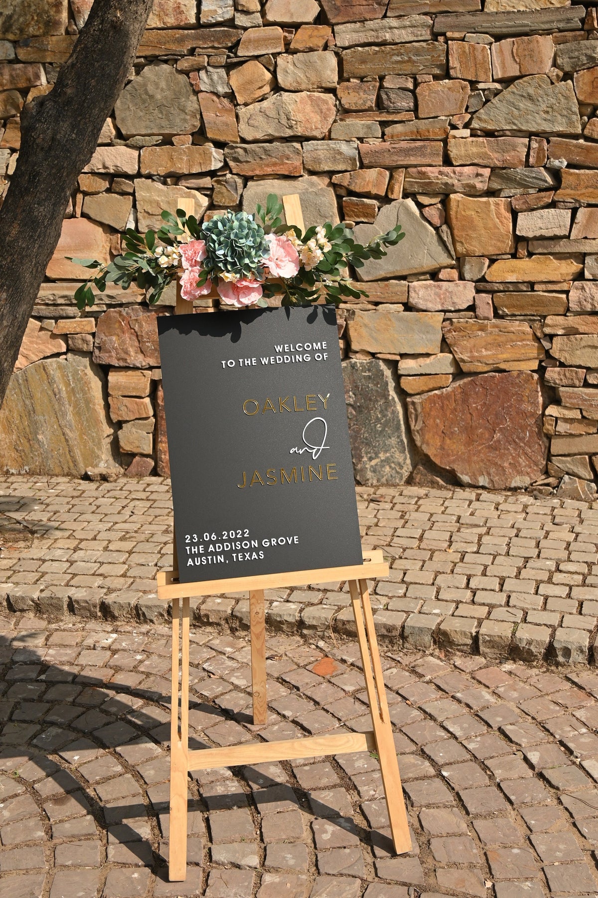 Matt Black Acrylic Wedding Welcome Sign