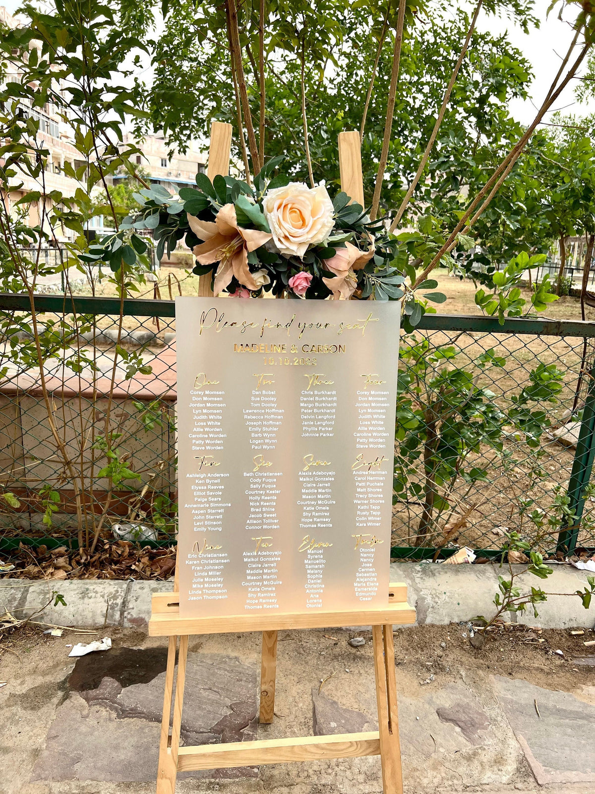 Frosted Acrylic Seating Chart-RR