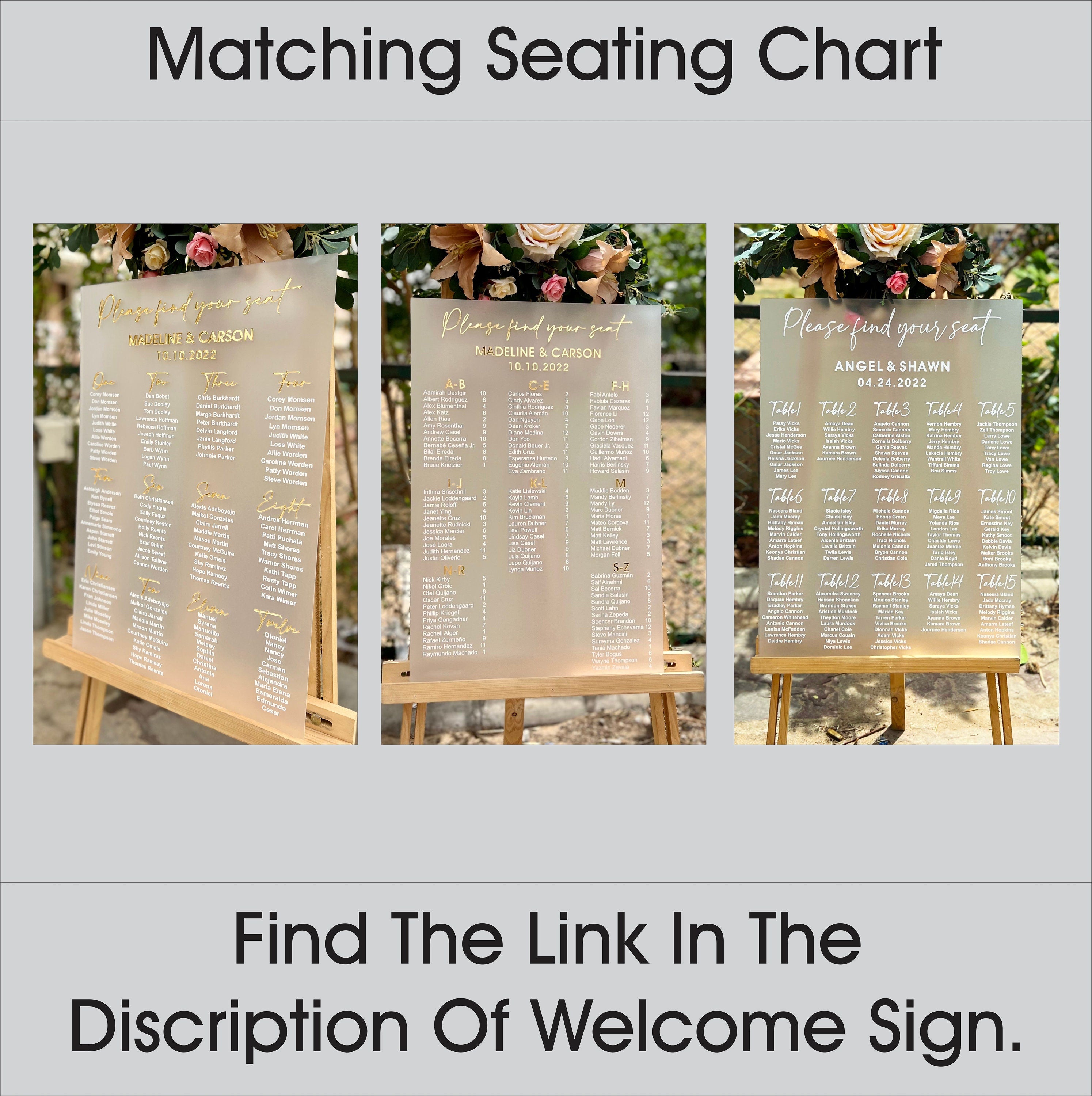 Frosted Acrylic Wedding Welcome Sign -RR