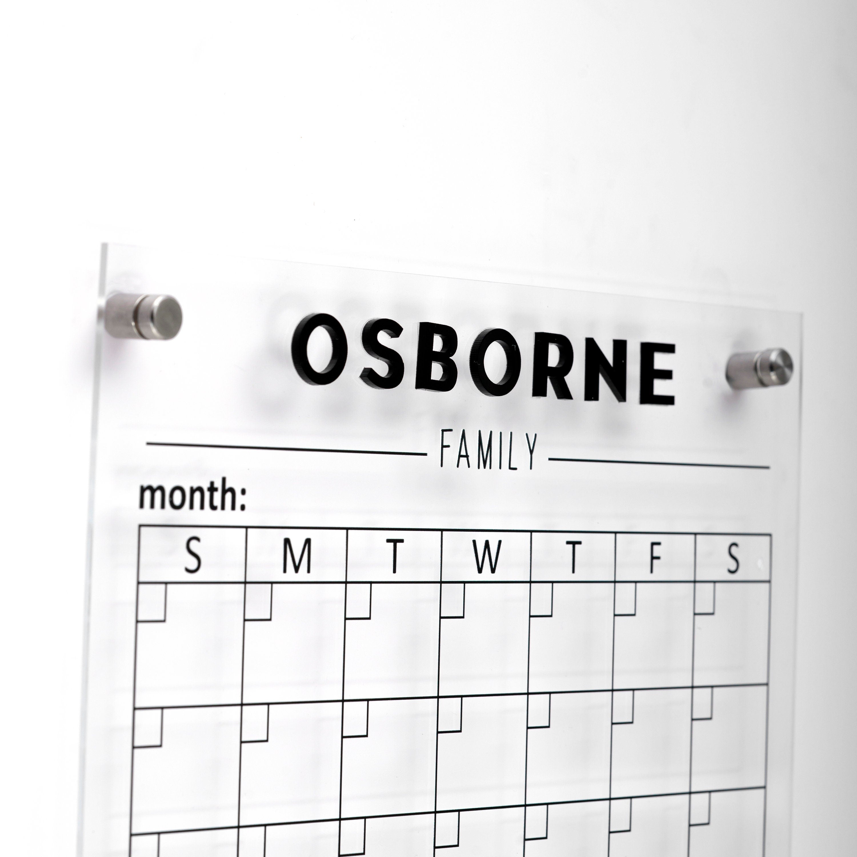 Dry Erase Monthly Calendar, Personalize Wall Planner