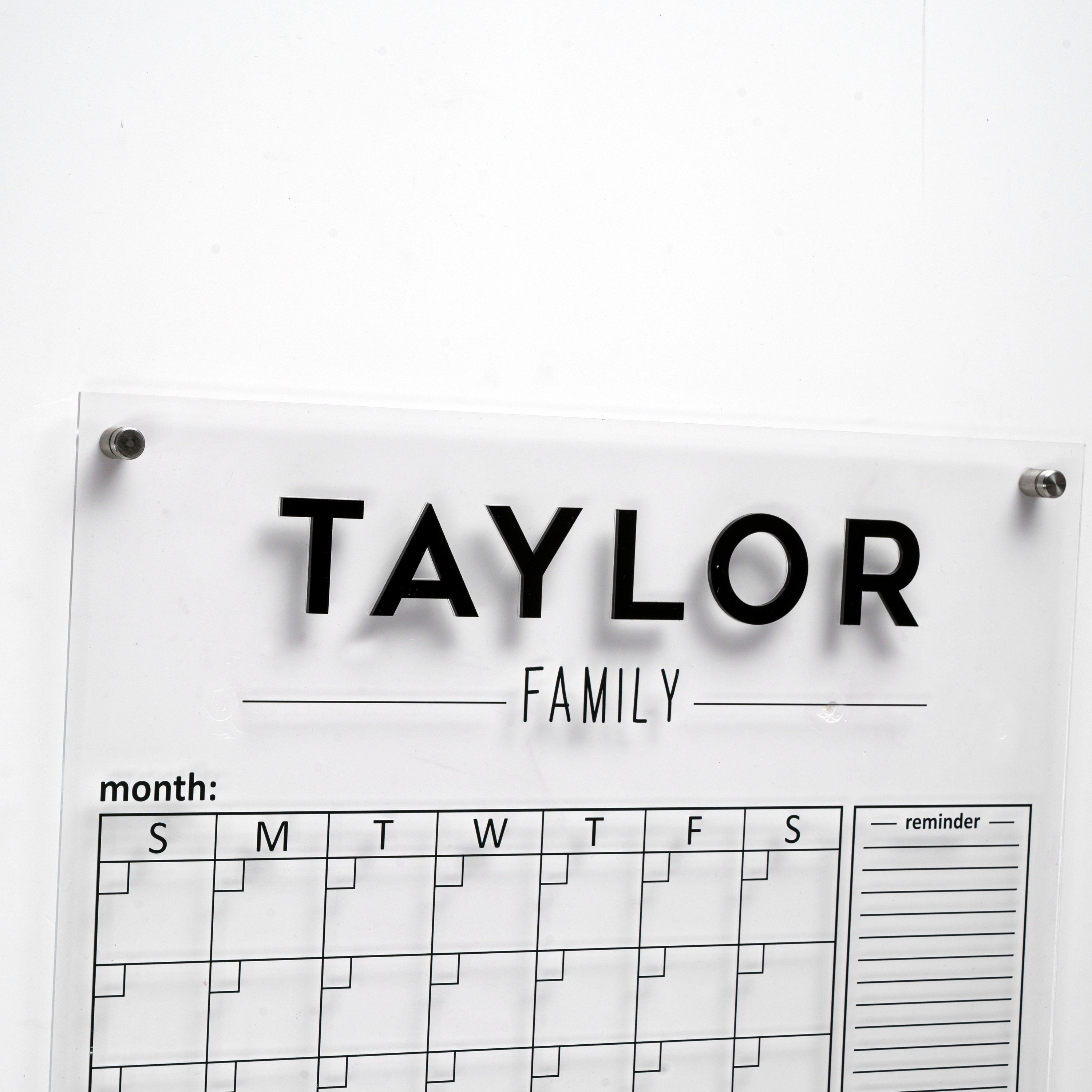 Two Month Clear Acrylic Calendar