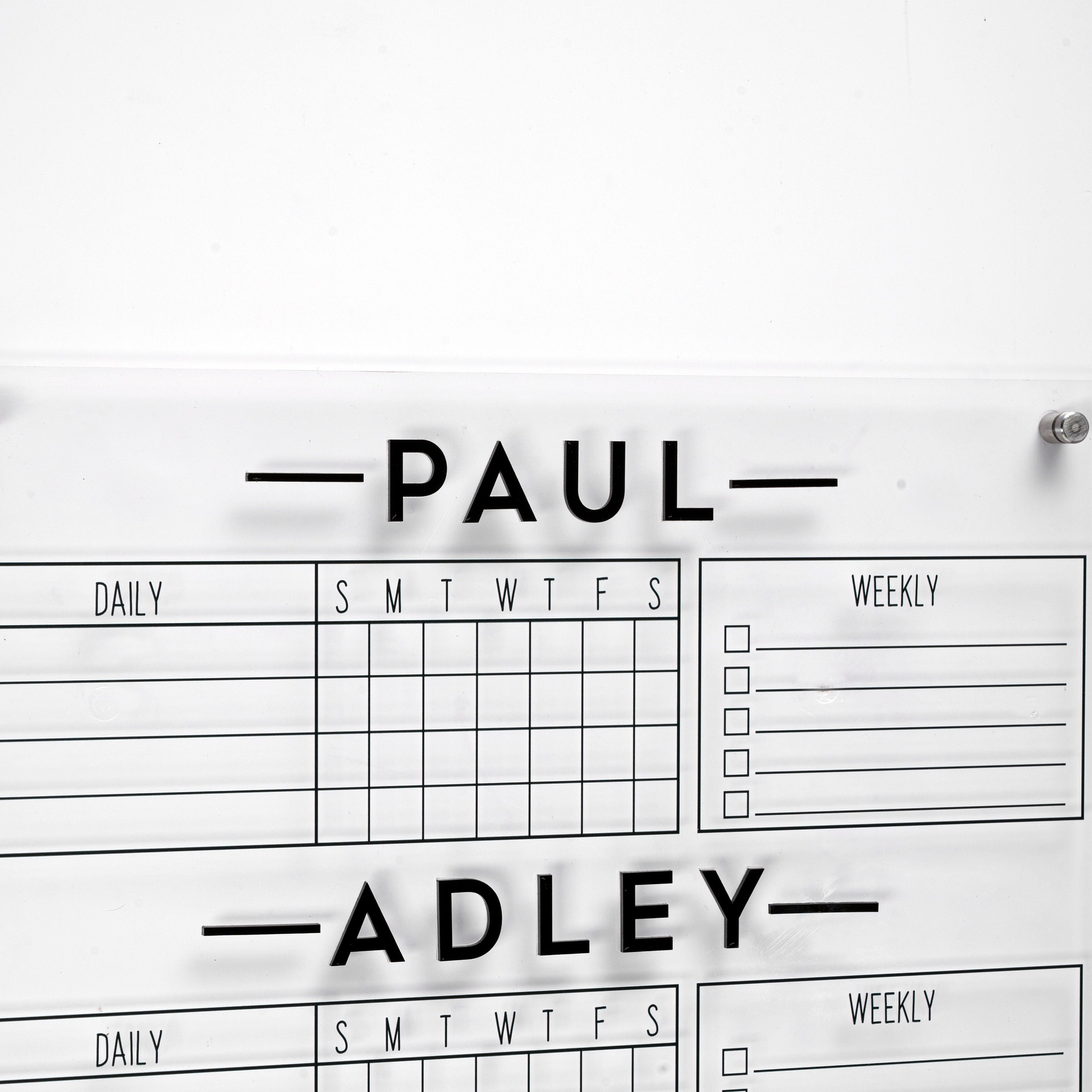 Personalized Chore Chart for Four Kids