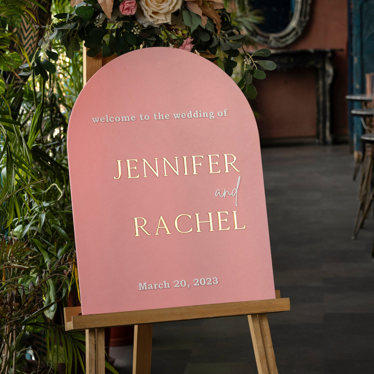 Arch Acrylic Welcome Sign for Wedding-RR