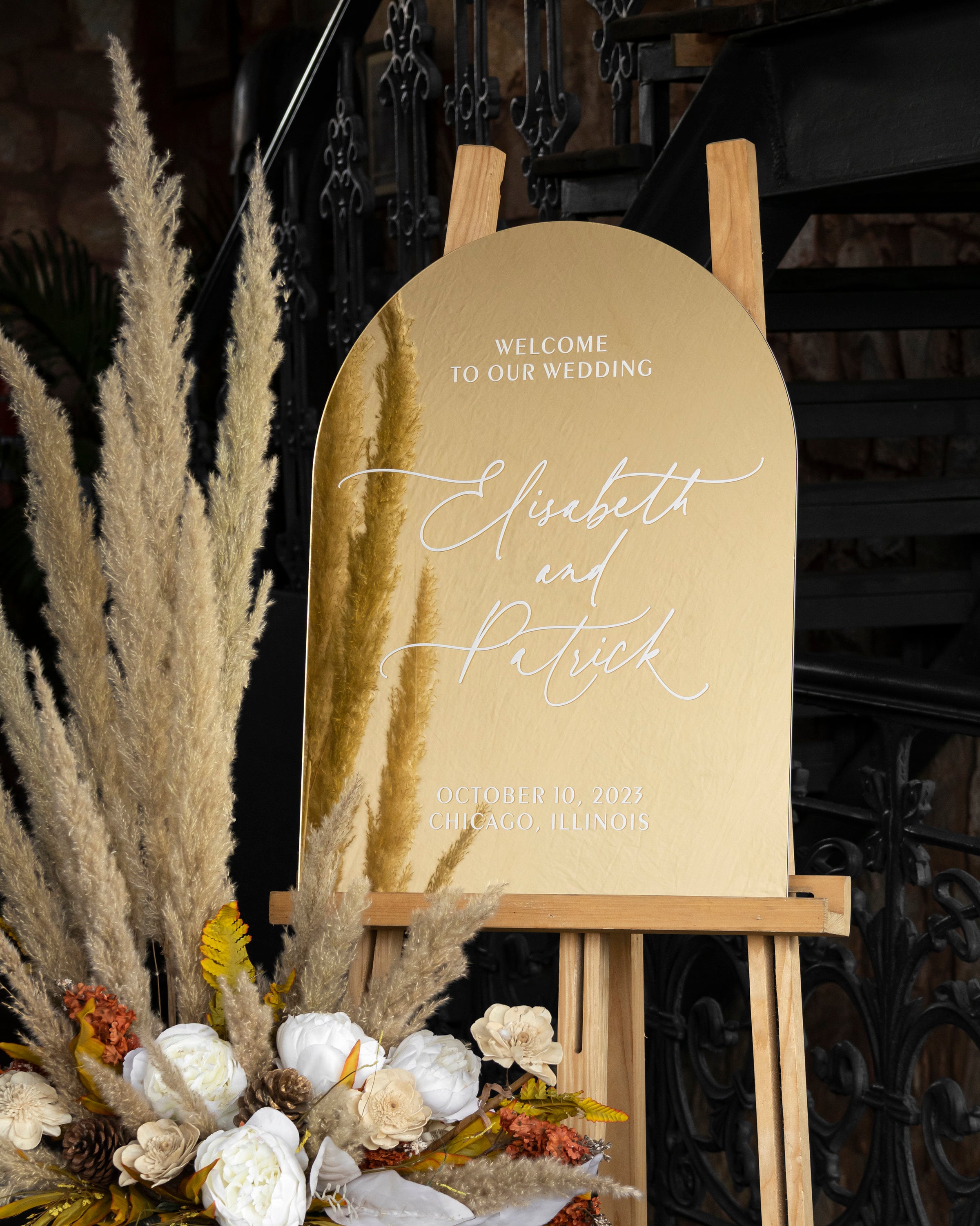 Arched Wedding Welcome Sign