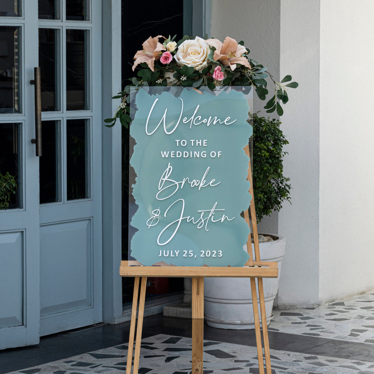 Brushed Wedding Welcome Sign