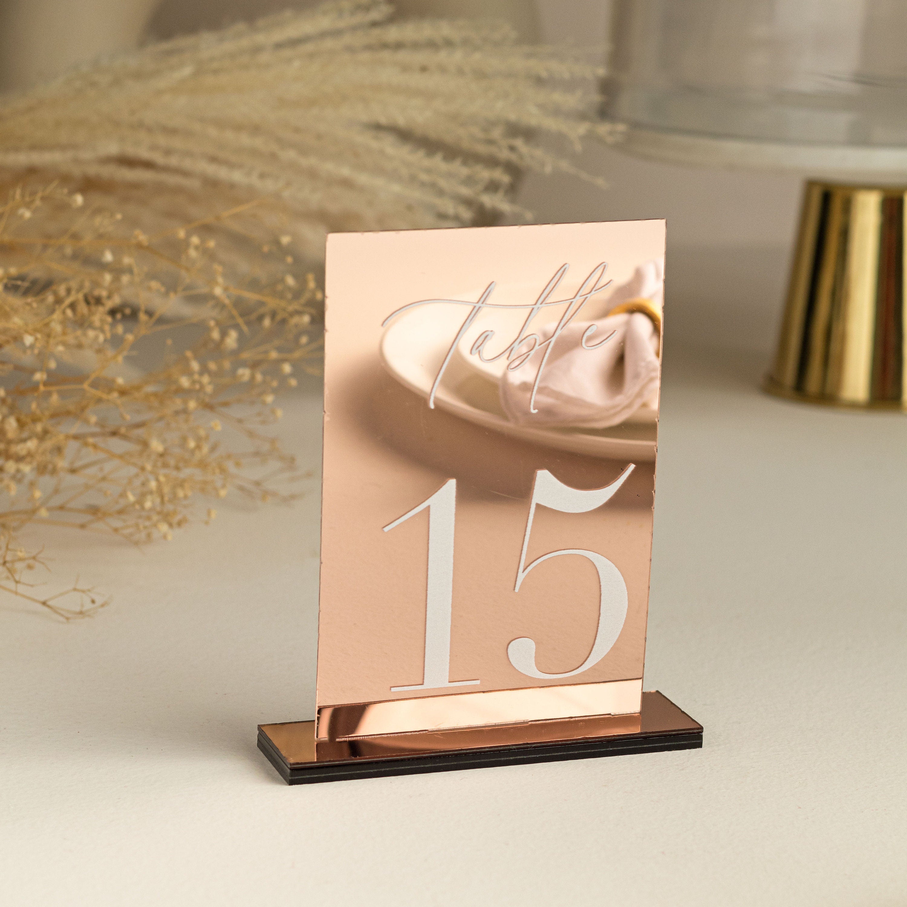 Mirror Silver Table Numbers -RR