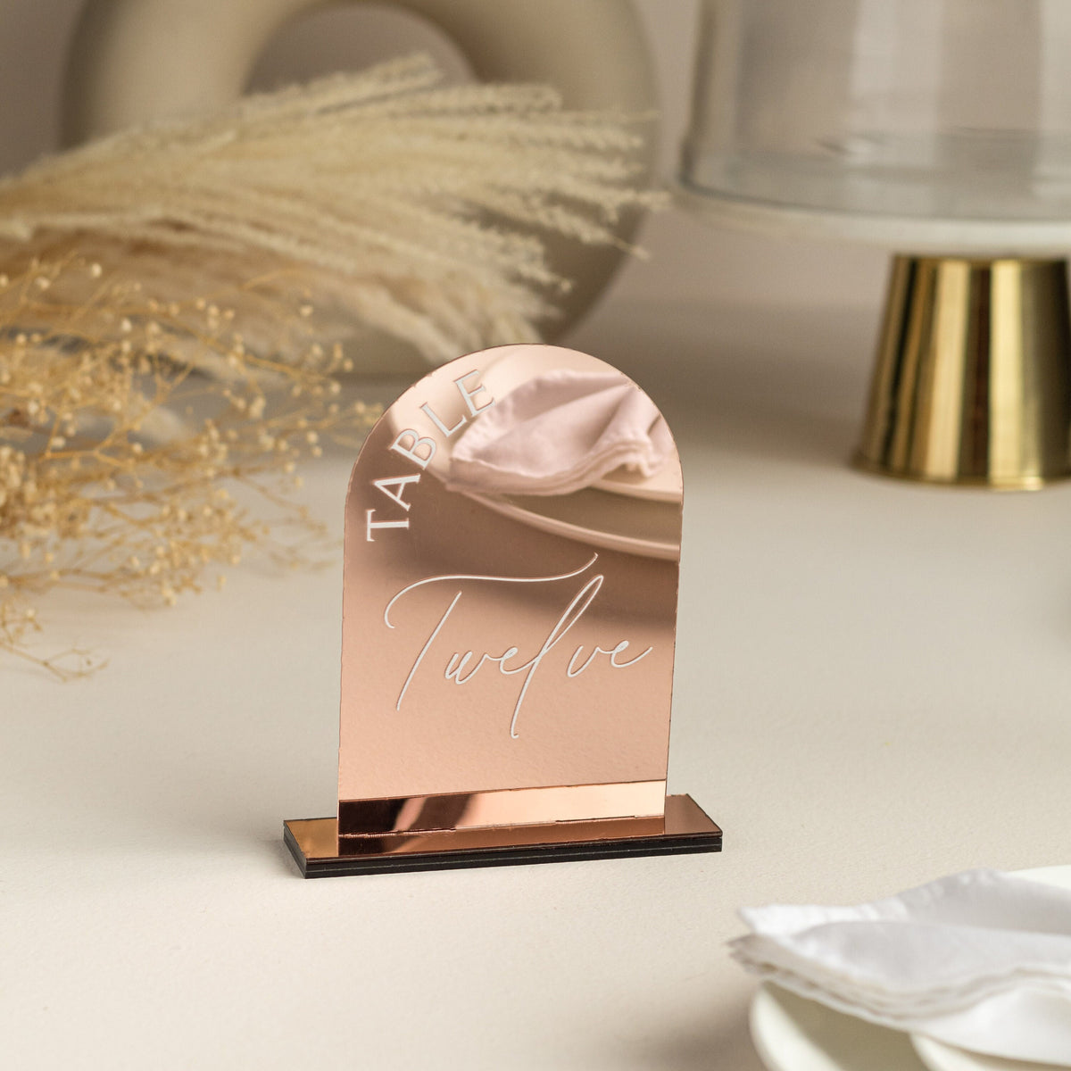 Mirror Rose Gold Table Numbers
