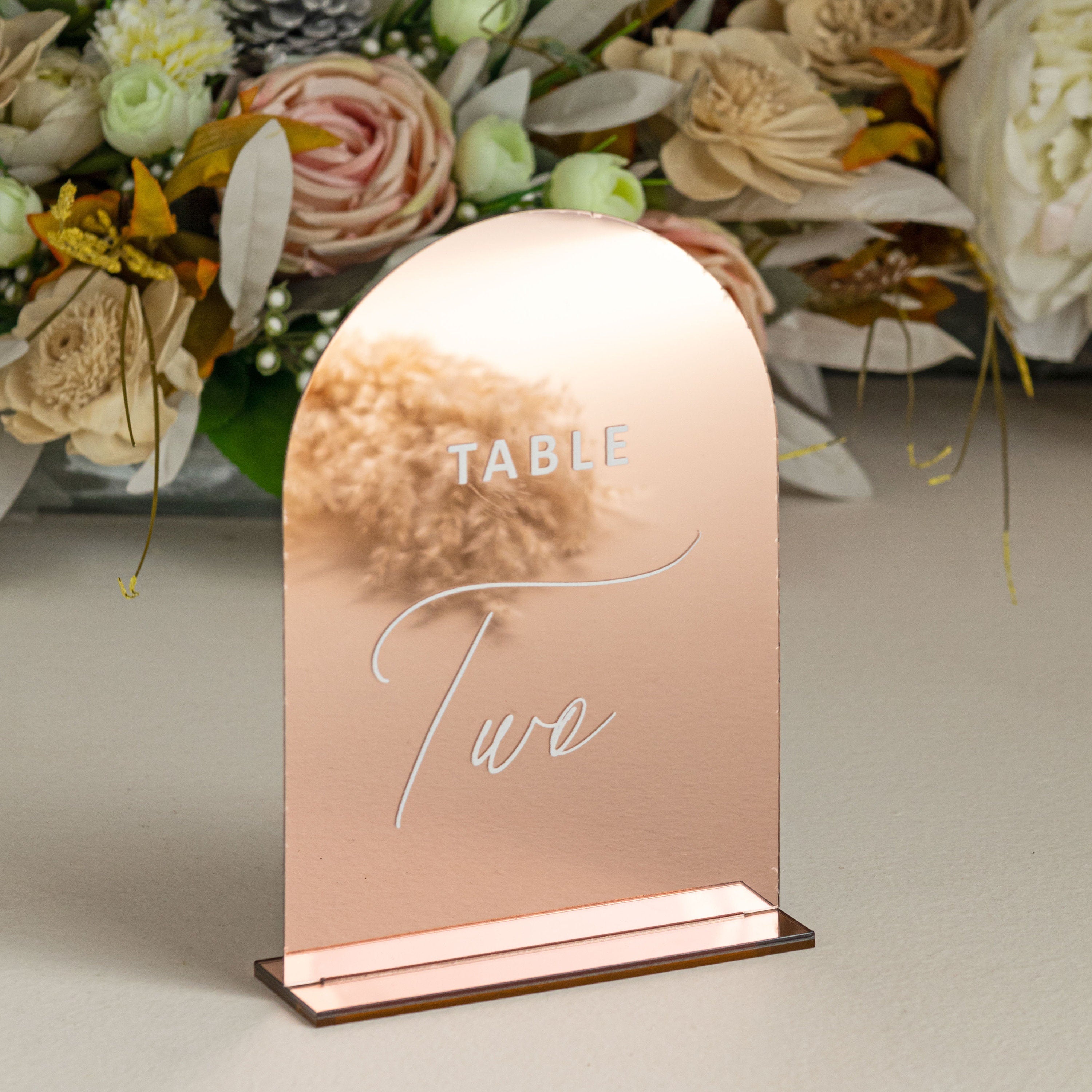 Mirror Copper Table Numbers