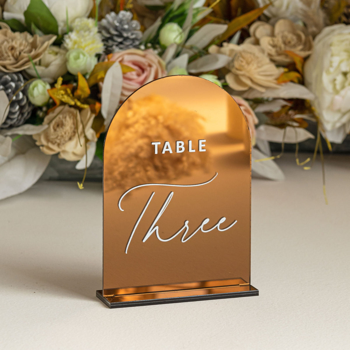Mirror Copper Table Numbers