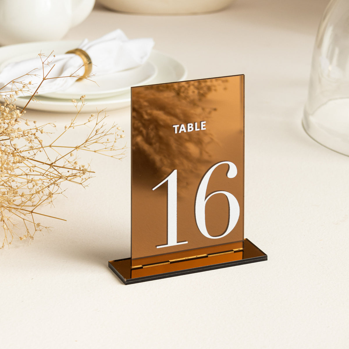 Mirror Copper Acrylic Table Numbers