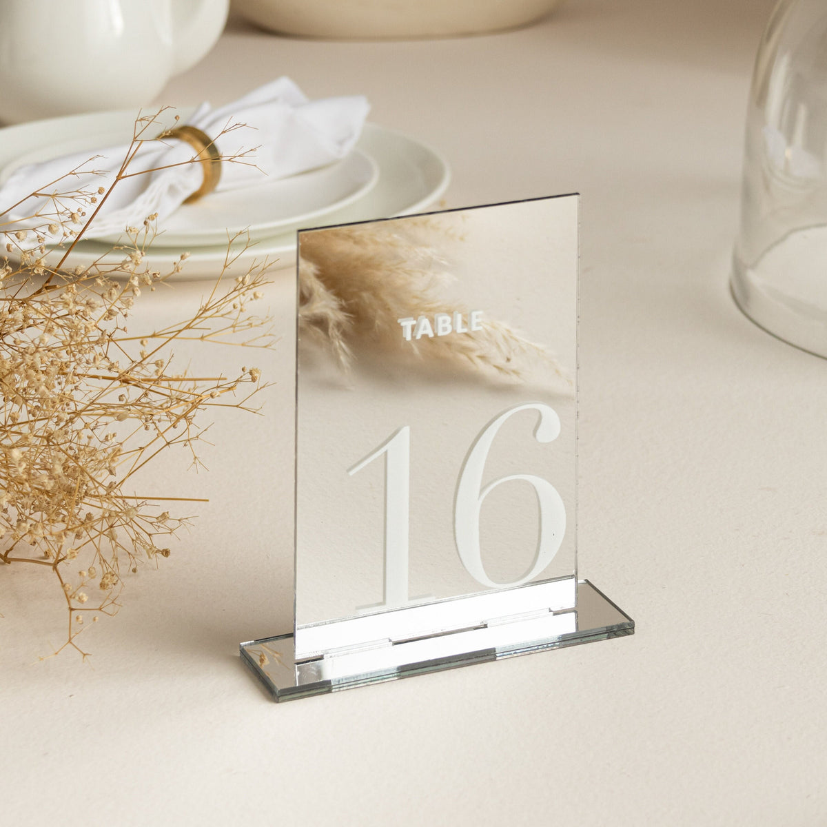 Mirror Silver Acrylic Table Numbers