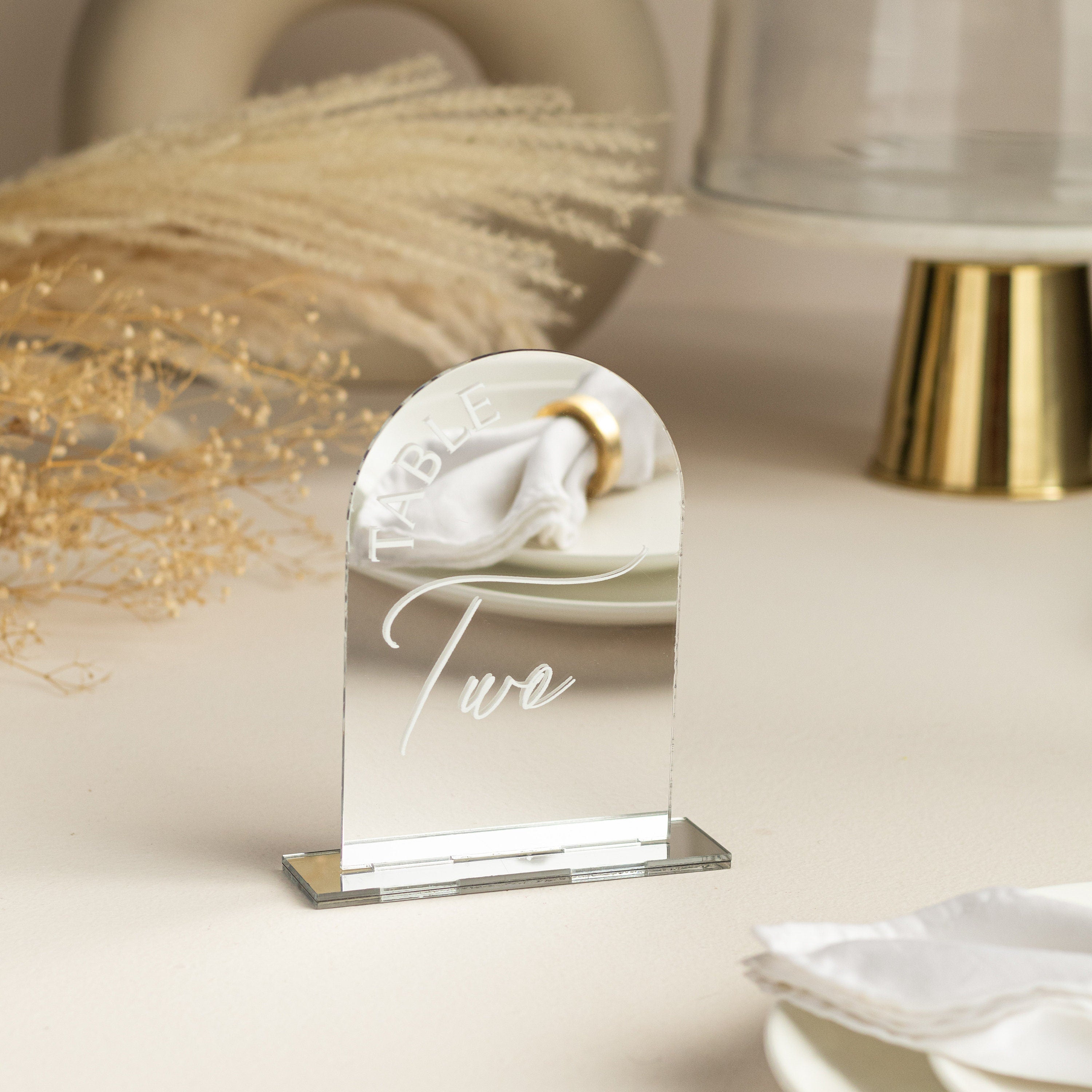 Mirror Rose Gold Table Numbers