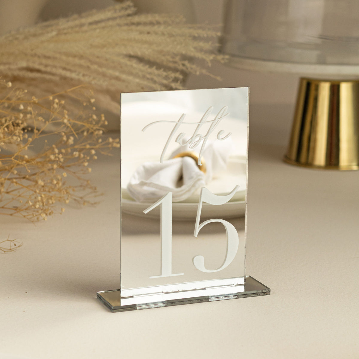 Mirror Silver Table Numbers -RR