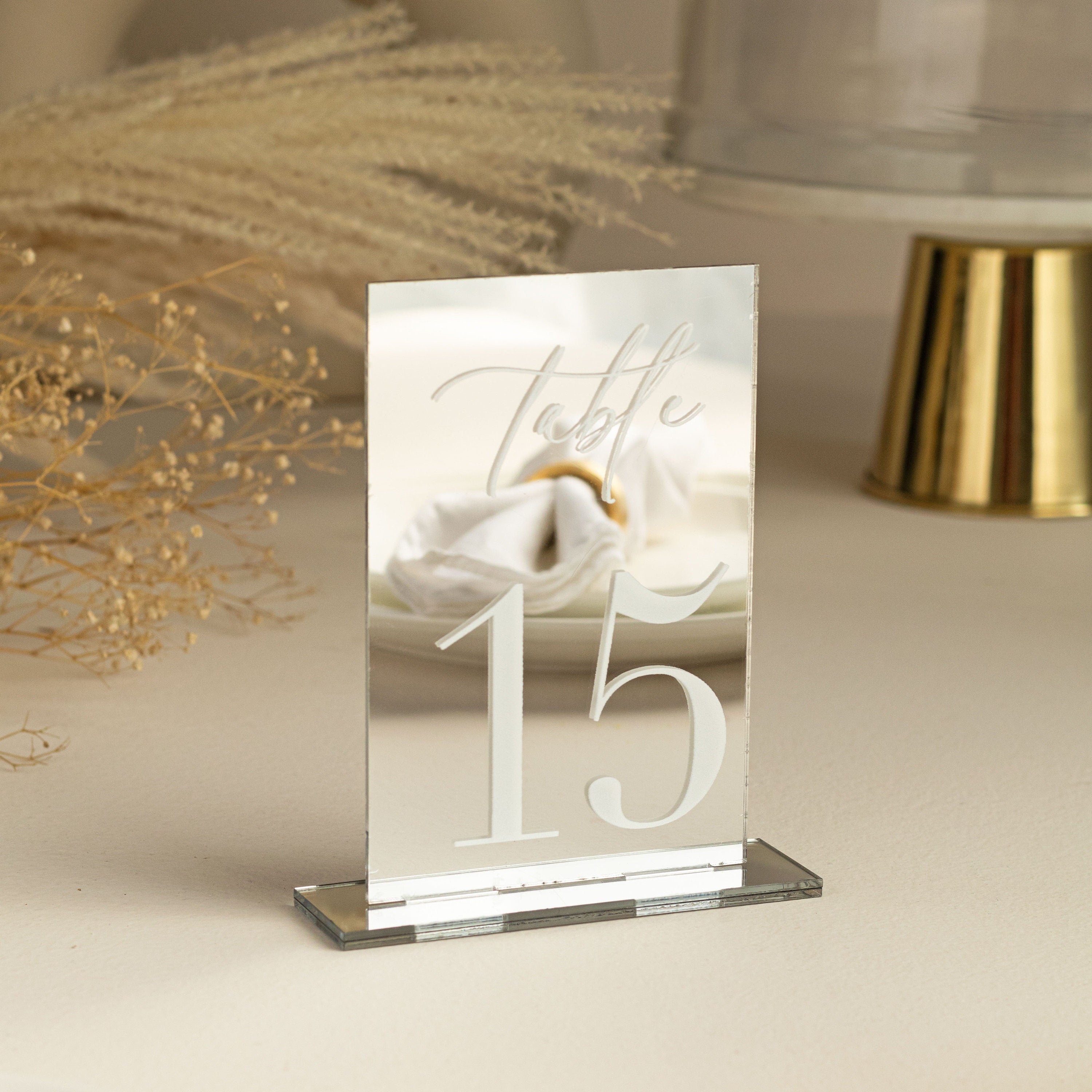 Mirror Rose Gold Table Numbers