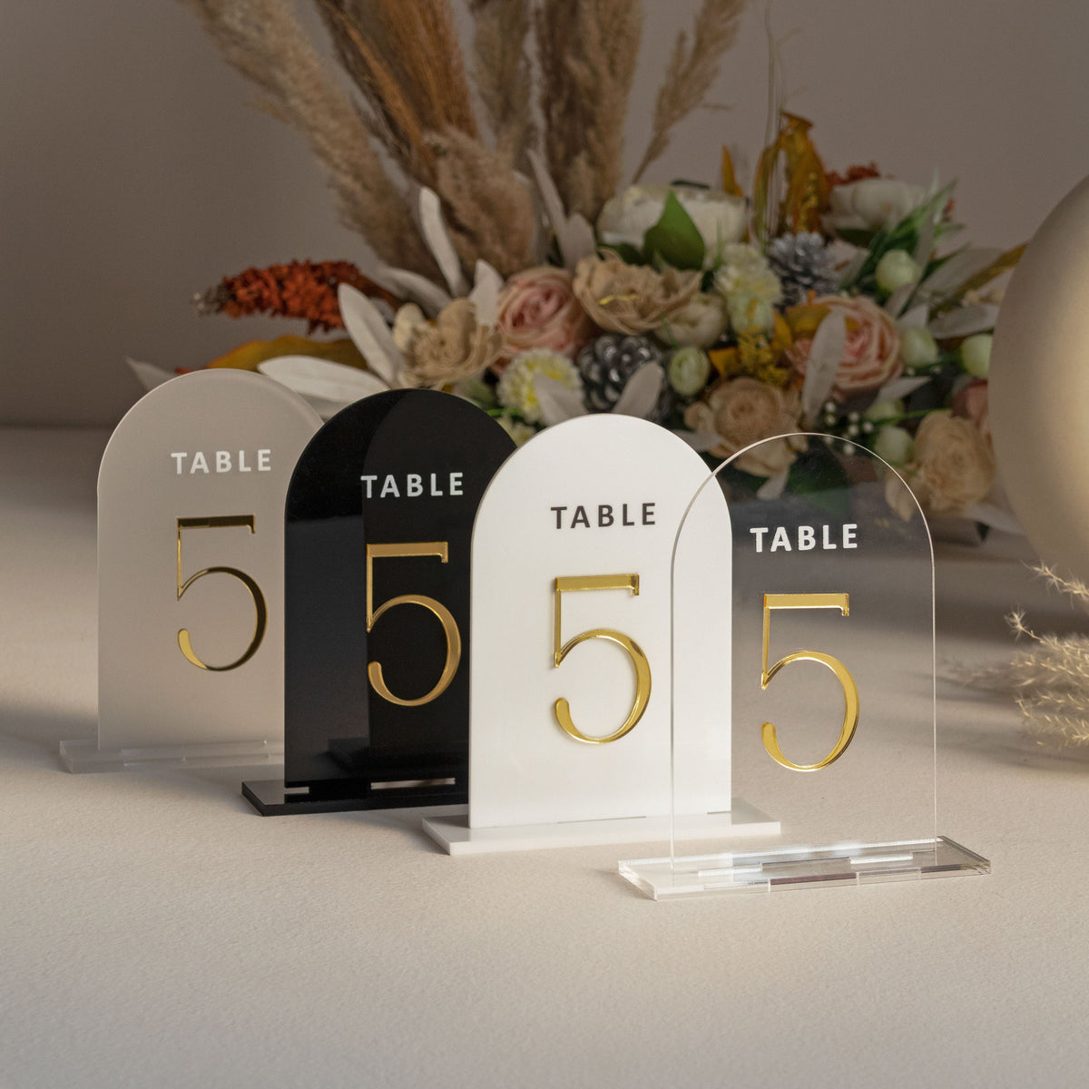 Black Acrylic Table Numbers - Frosted Acrylic Sign - Wedding Table Decor - Wedding Signage - Gold Table Numbers , White Table Numbers AG
