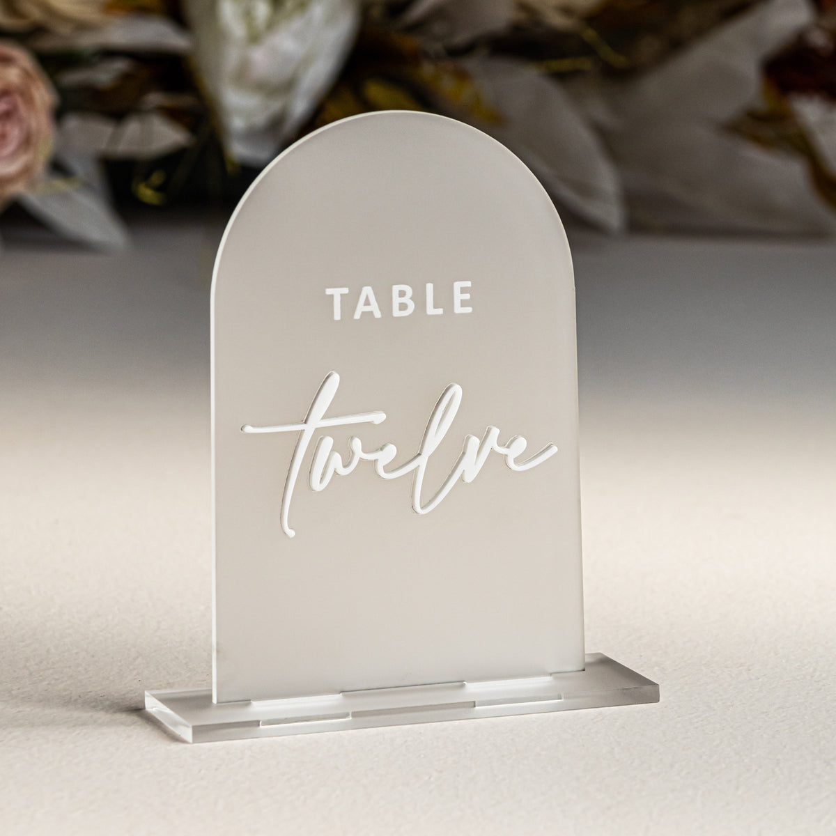 Frosted Acrylic Arch Table Numbers - Frosted Acrylic Sign -  Wedding Table Decor - Wedding Signage - Arch Table Numbers , Frosted Numbers AOA