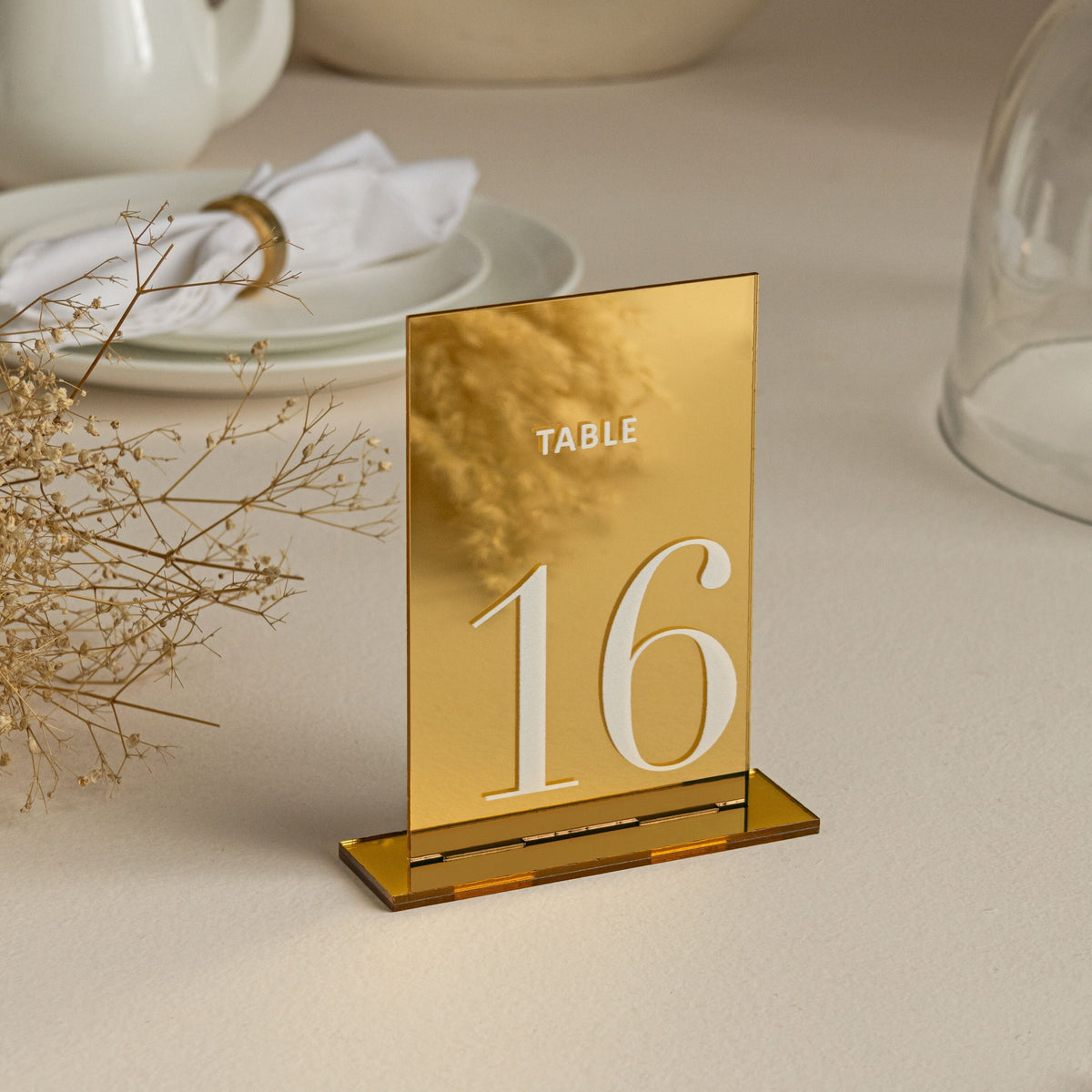 Personalized Mirror Acrylic Wedding Table Numbers