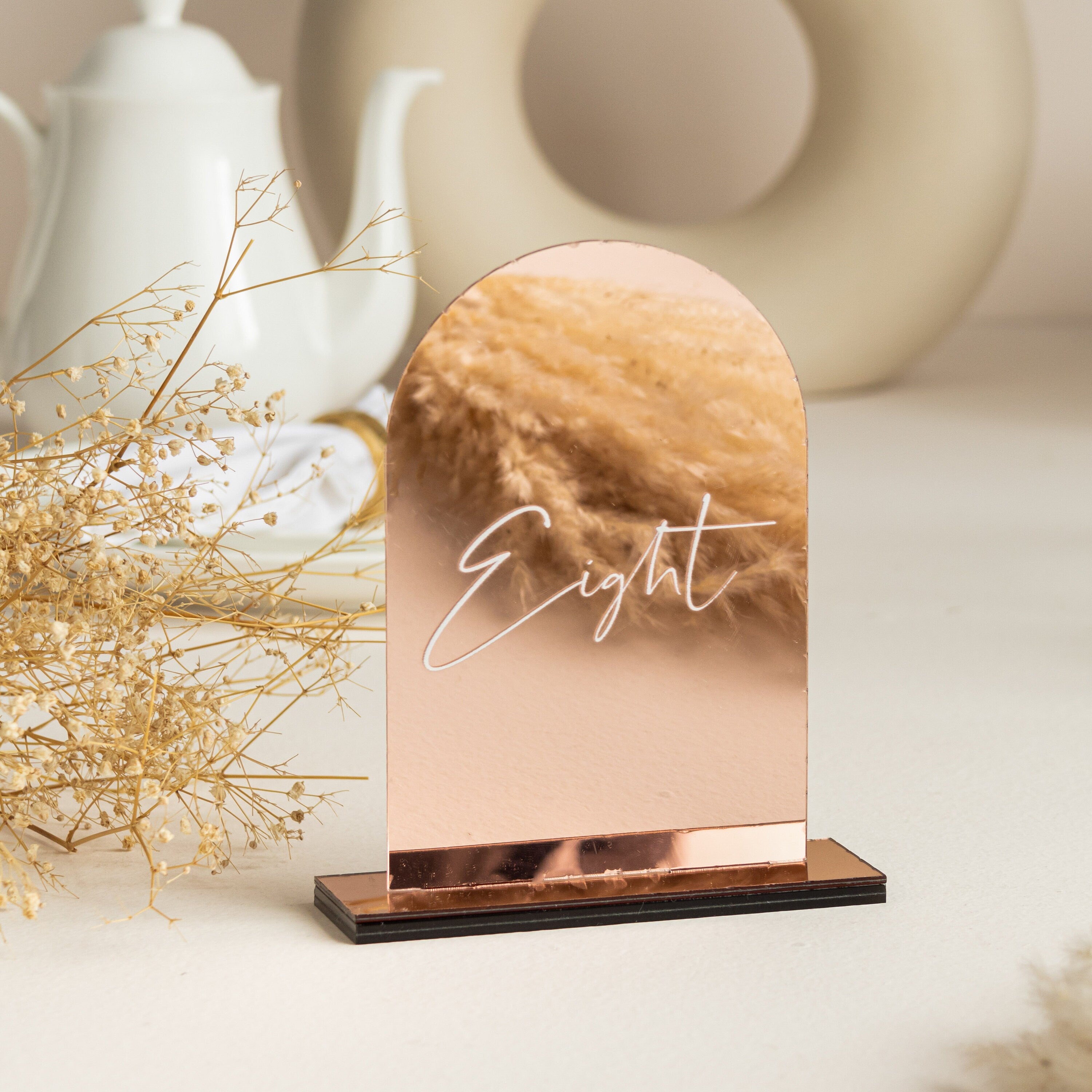 Mirror Copper Acrylic Table Numbers