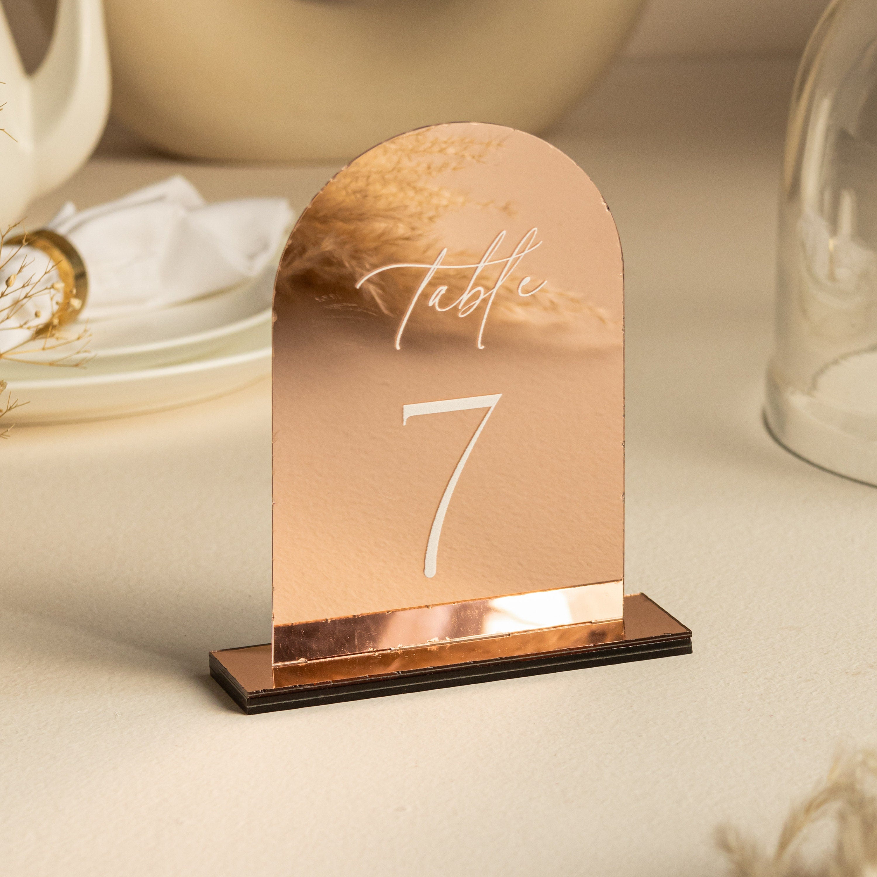 Mirror Silver Table Numbers