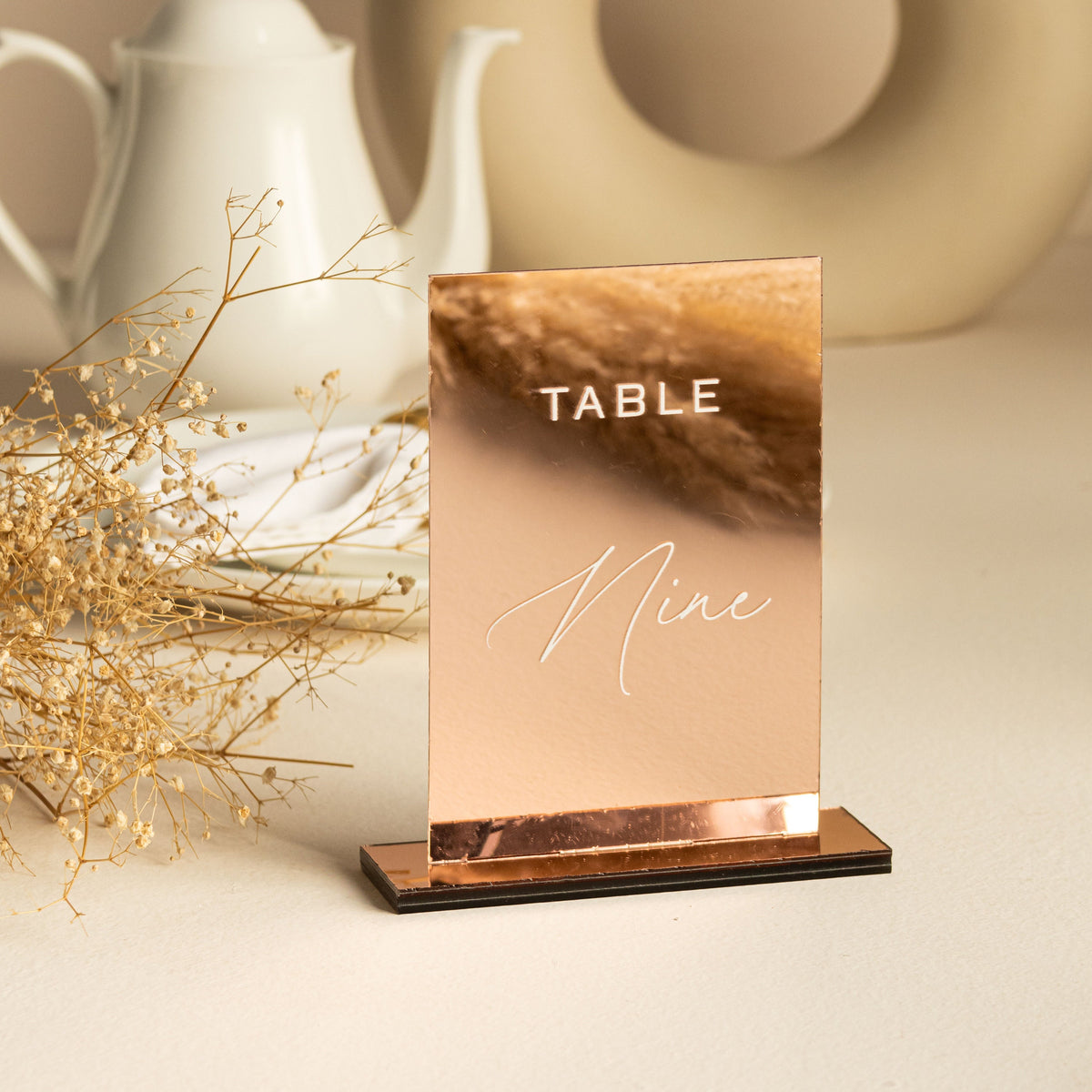 Personalized Mirror Acrylic Wedding Table Numbers