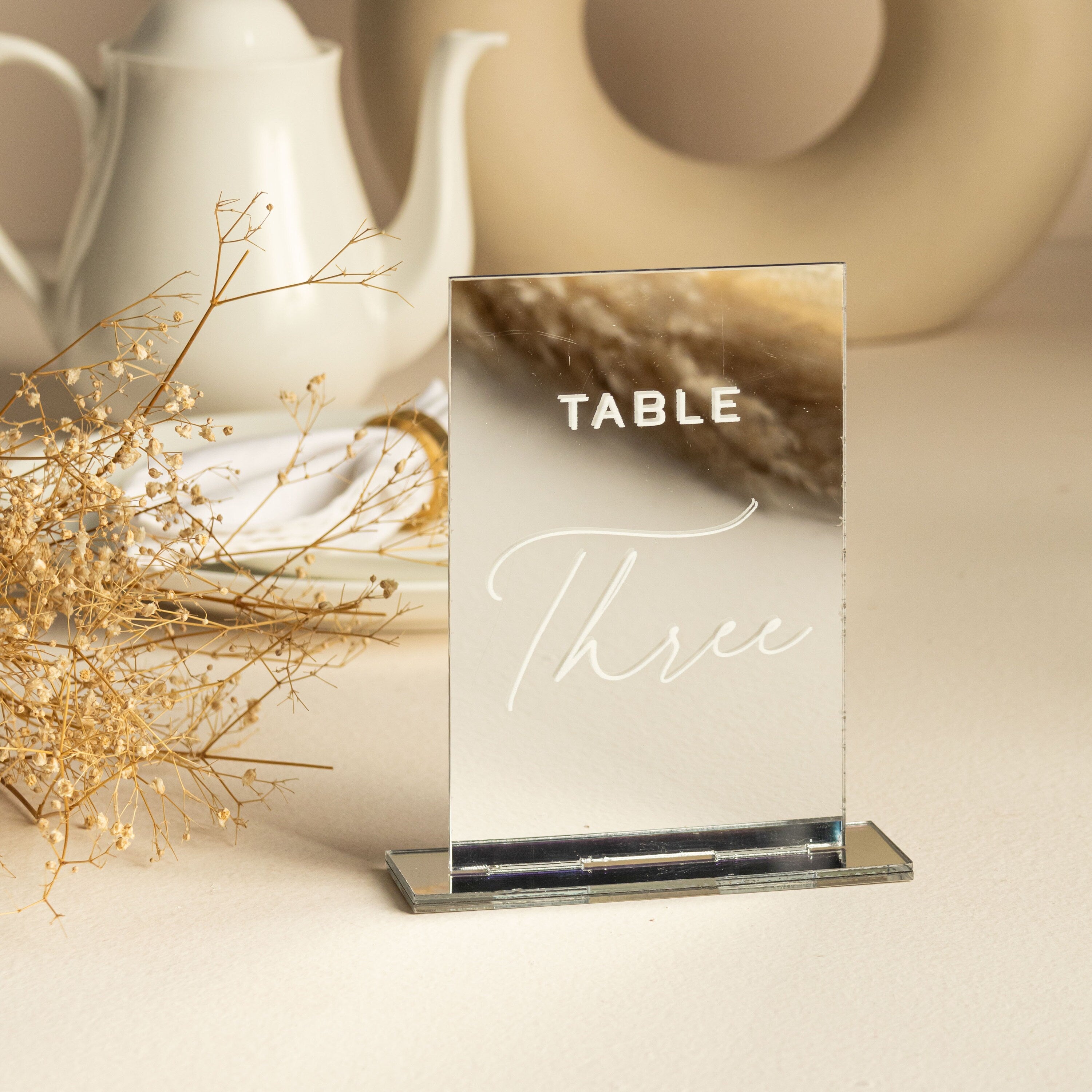 Mirror Rose Gold Acrylic Table Numbers