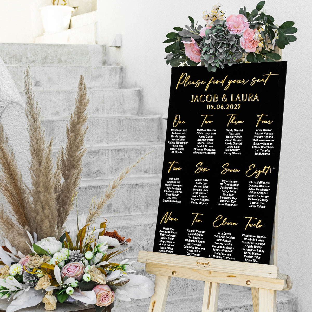 Black Acrylic Seating Chart