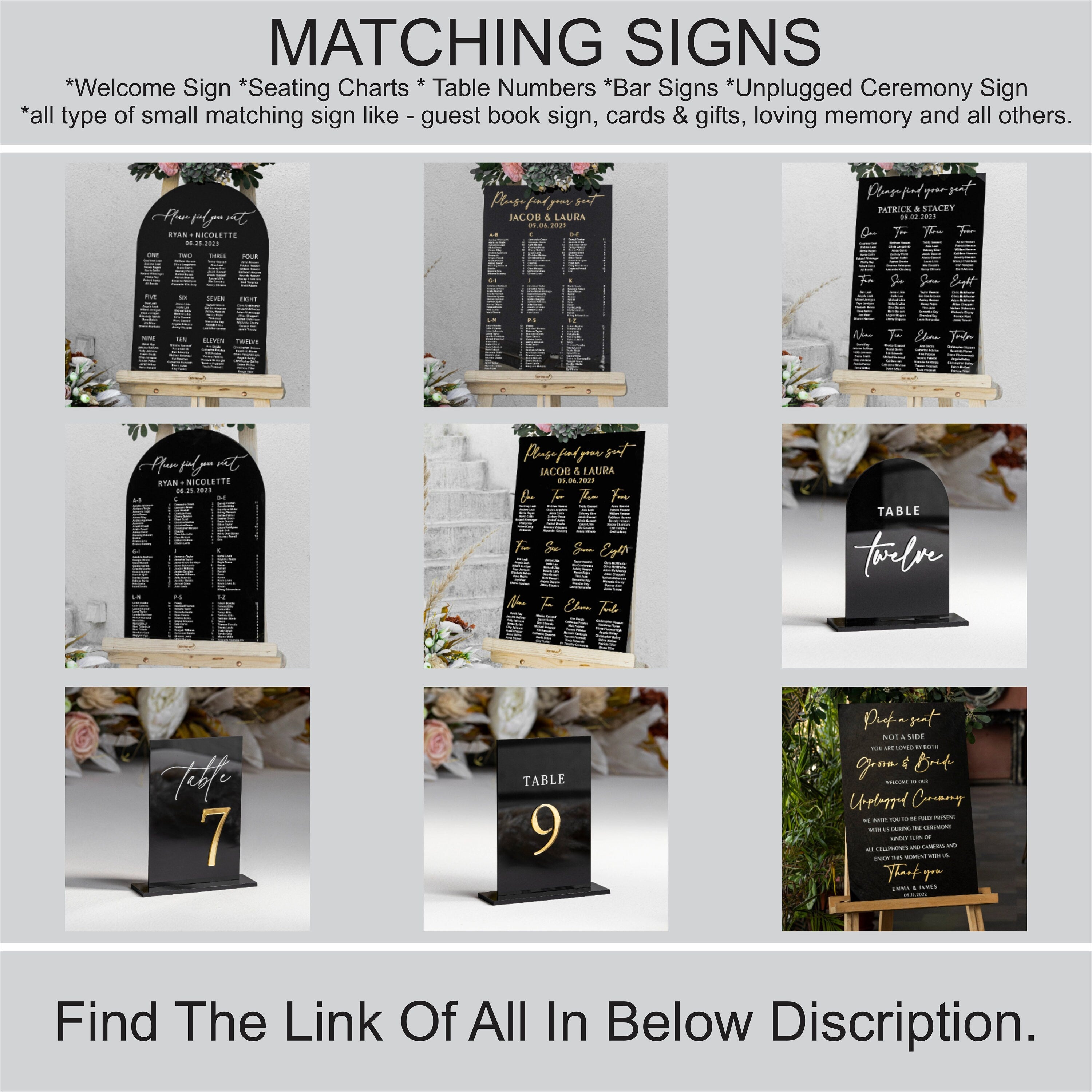 Black Acrylic Welcome Sign