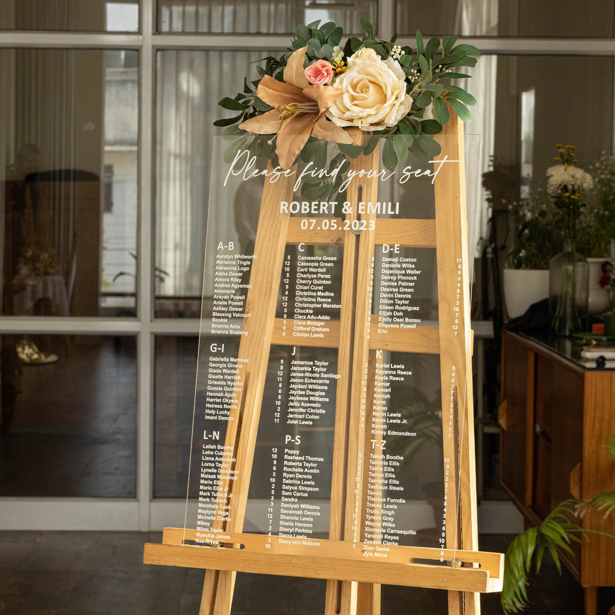 Clear Acrylic Seating Chart