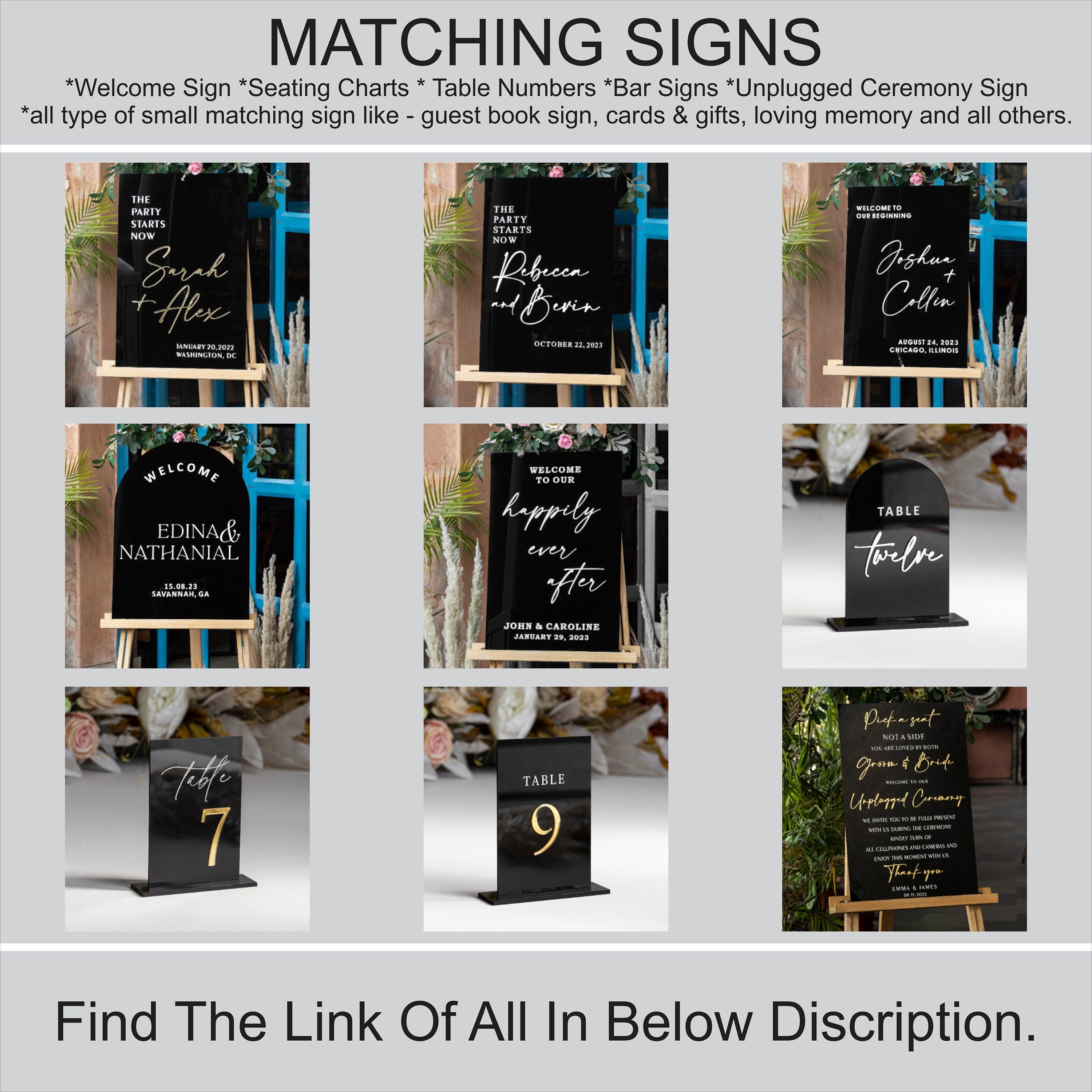 Black Acrylic Seating Chart