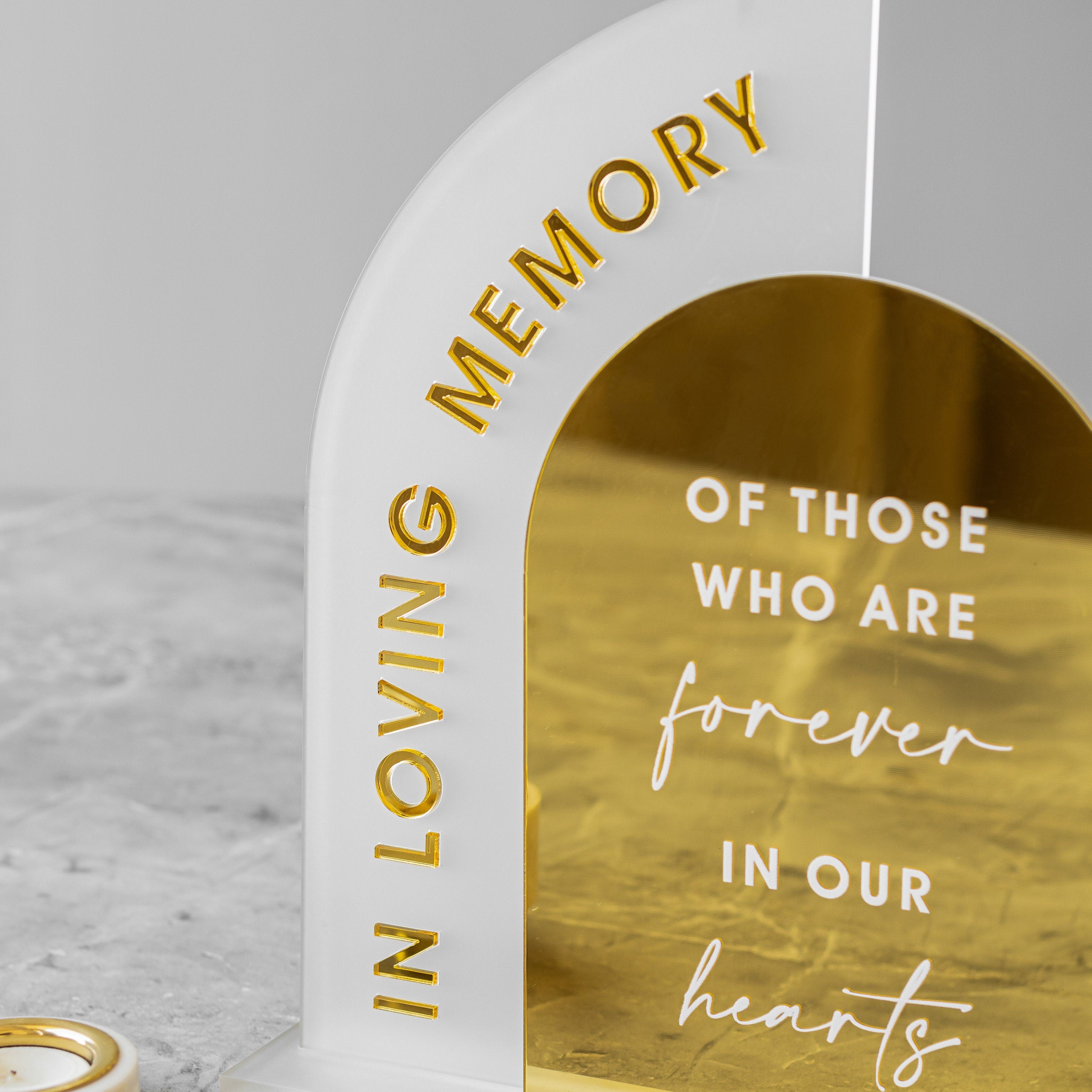 Gold Script In Loving Memory In Loving Memory Wedding Sign ,Modern Script Acrylic Wedding Sign, Gol ...