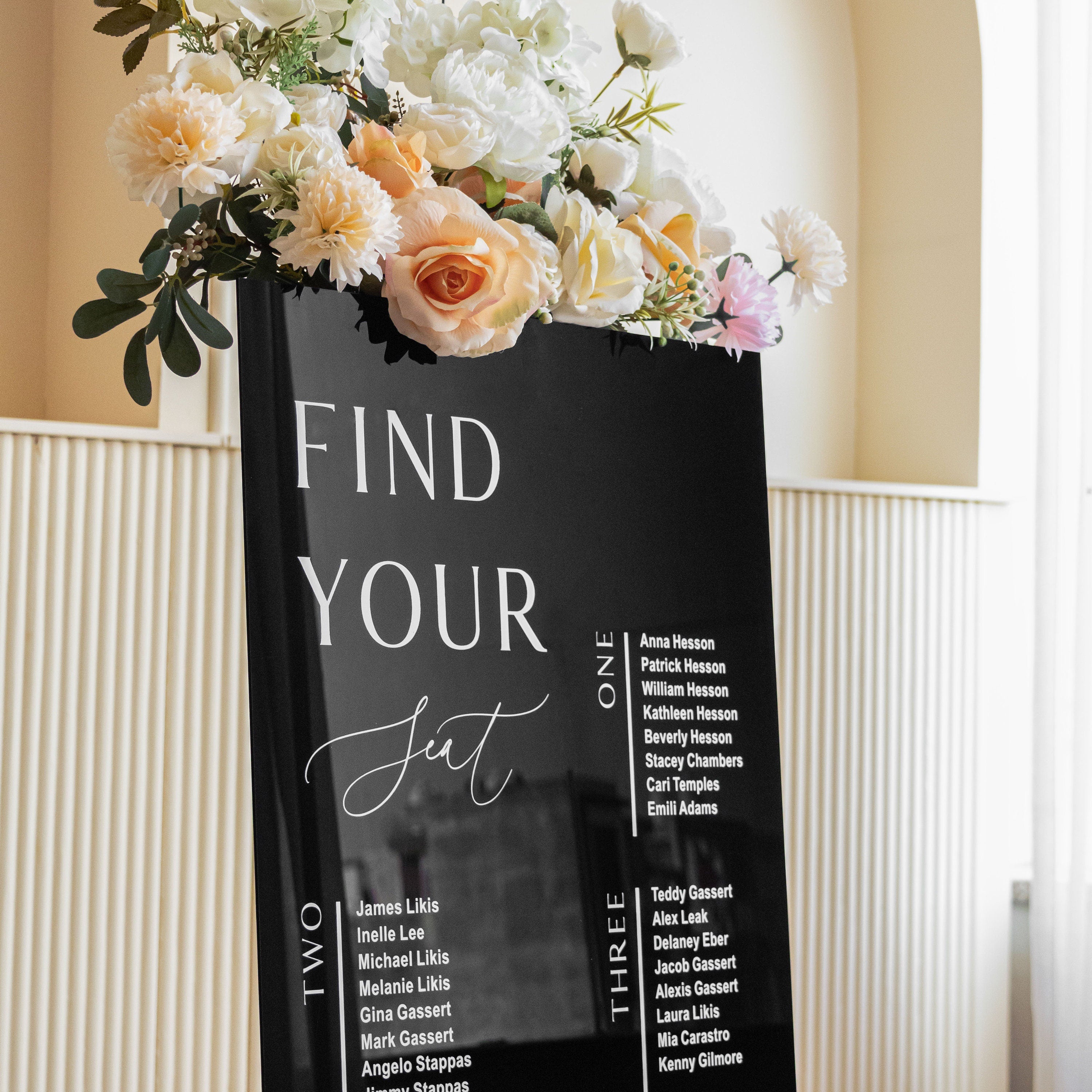 Black Acrylic Seating Chart-RR