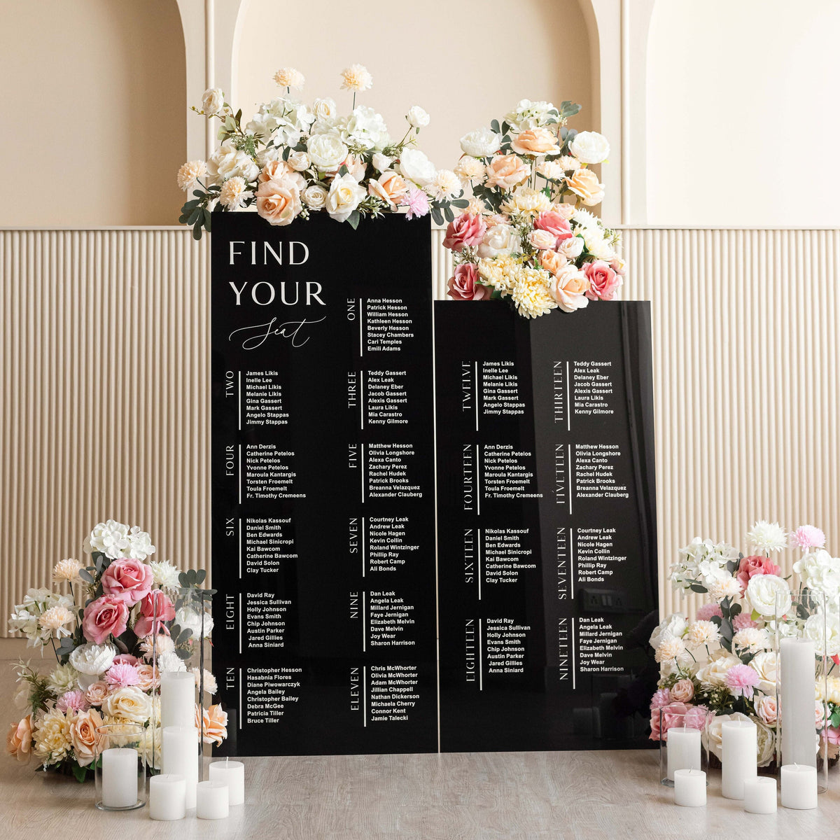 Black Acrylic Seating Chart-RR