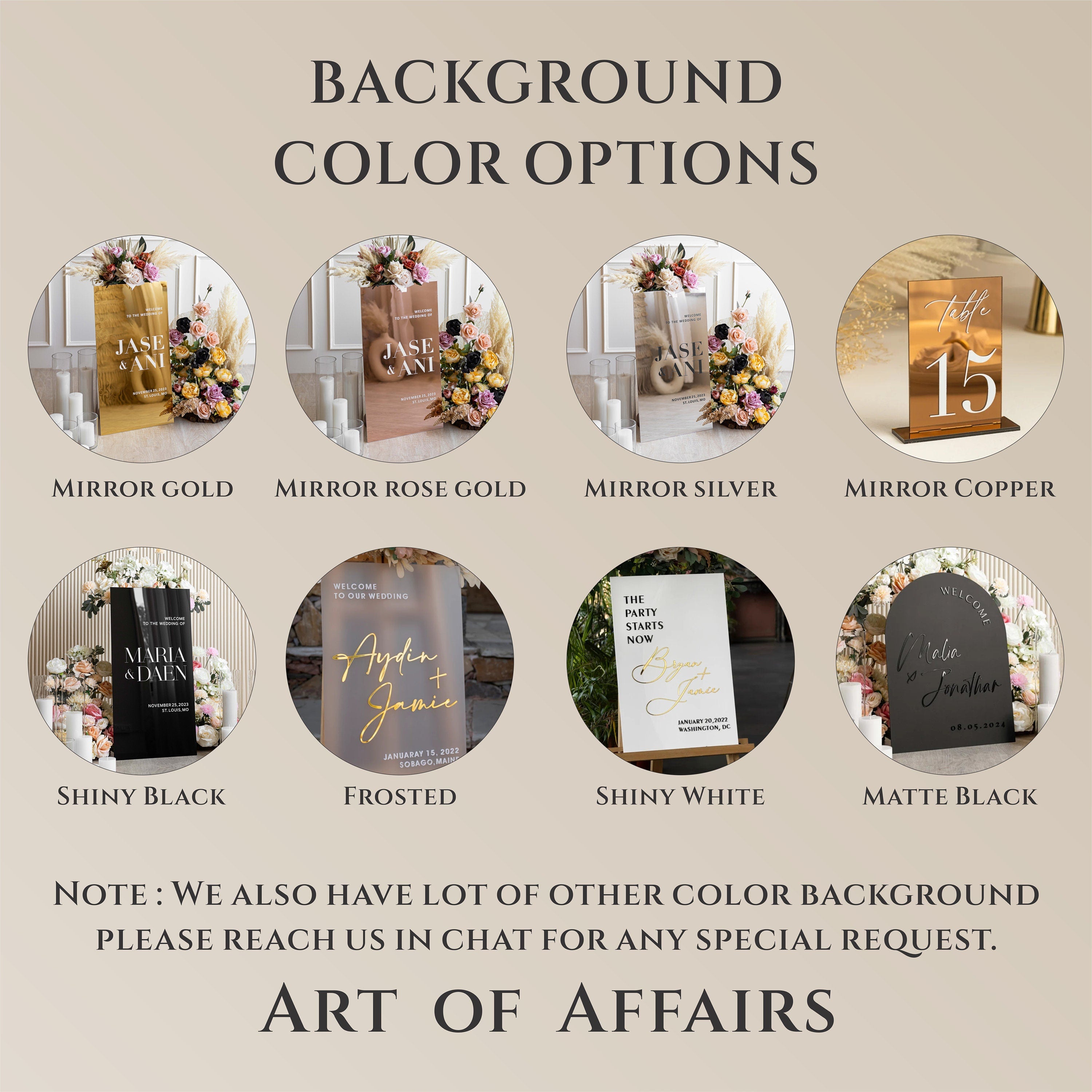 Gold Acrylic Seating Chart
