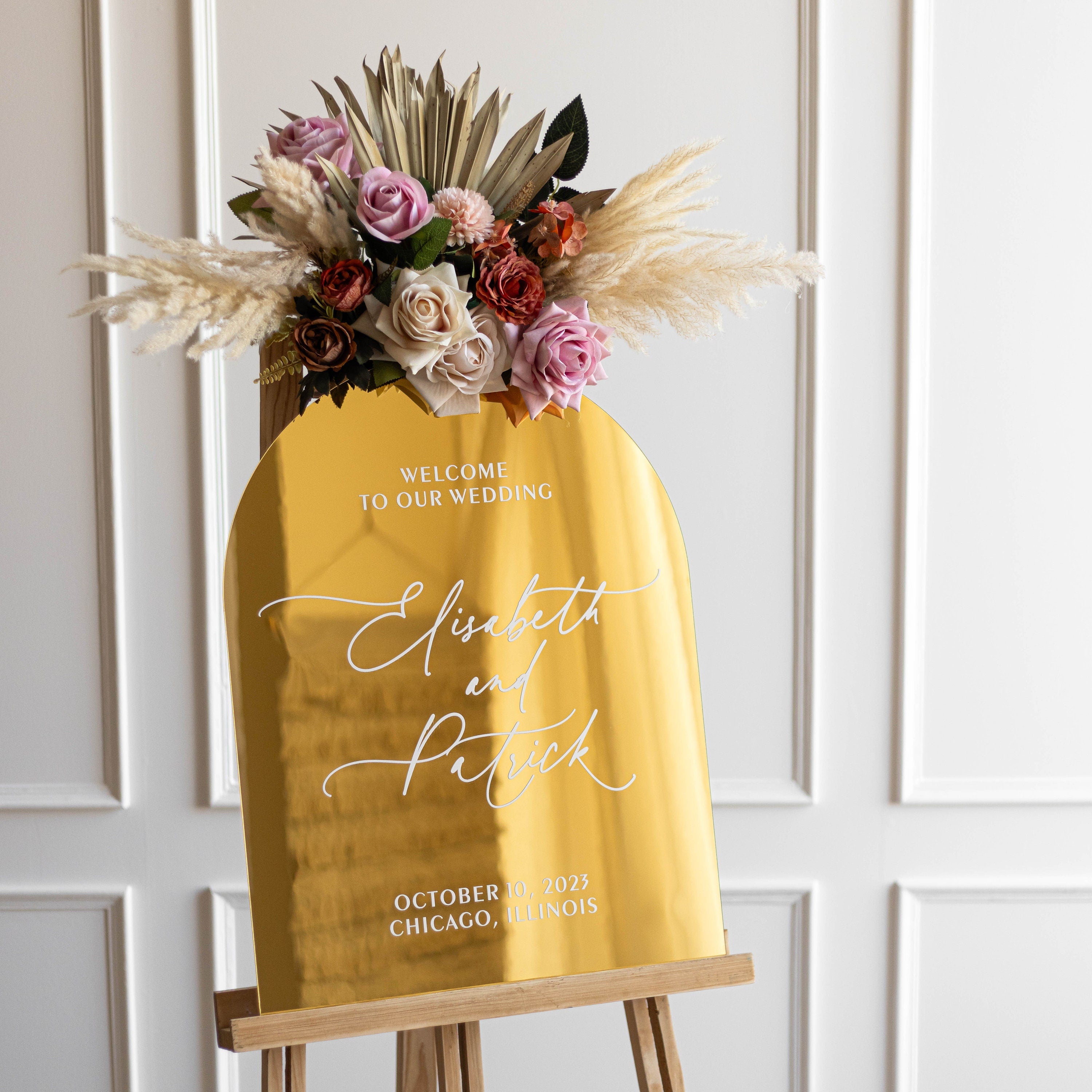 Arch Mirror Acrylic Wedding Welcome Sign