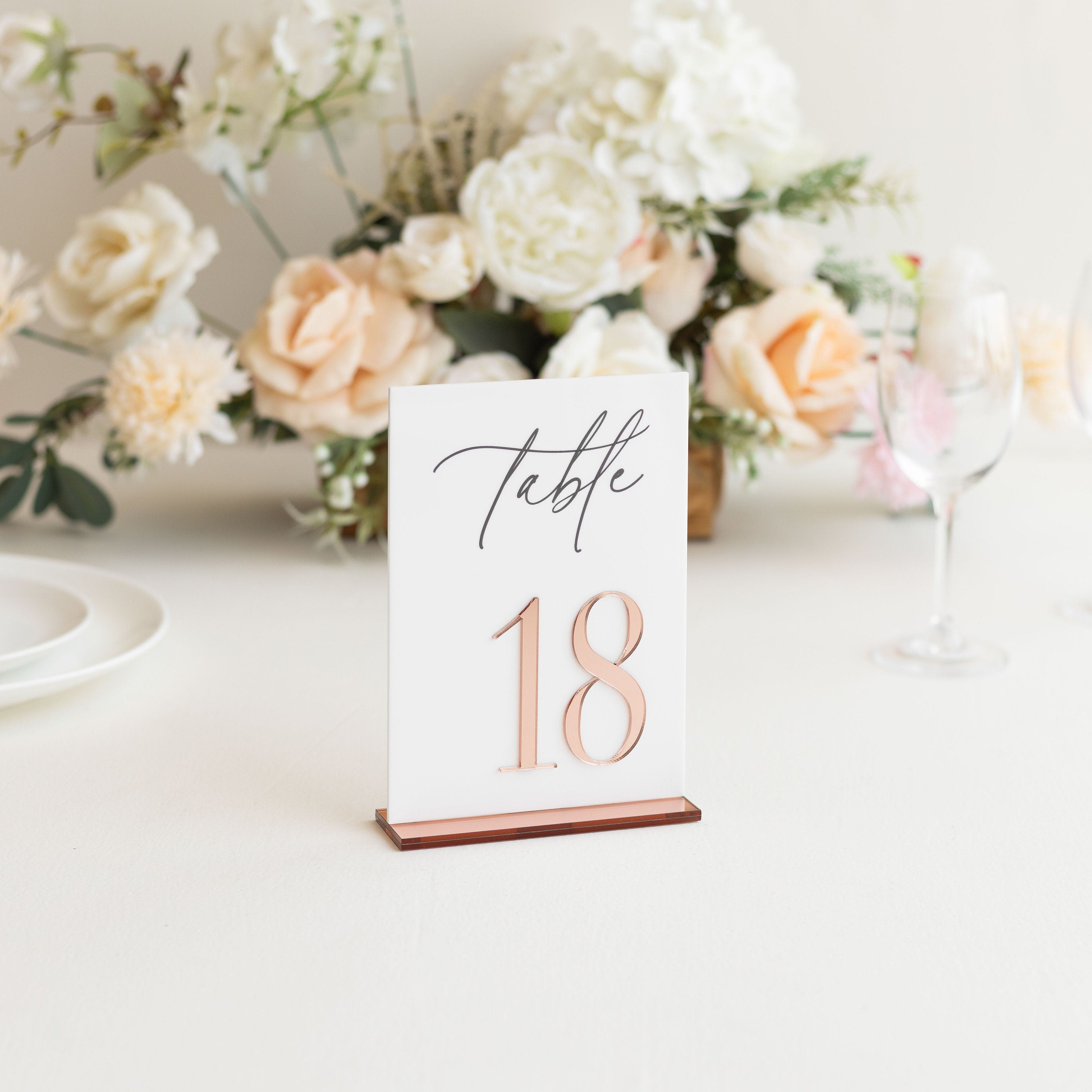 White Acrylic Table Numbers