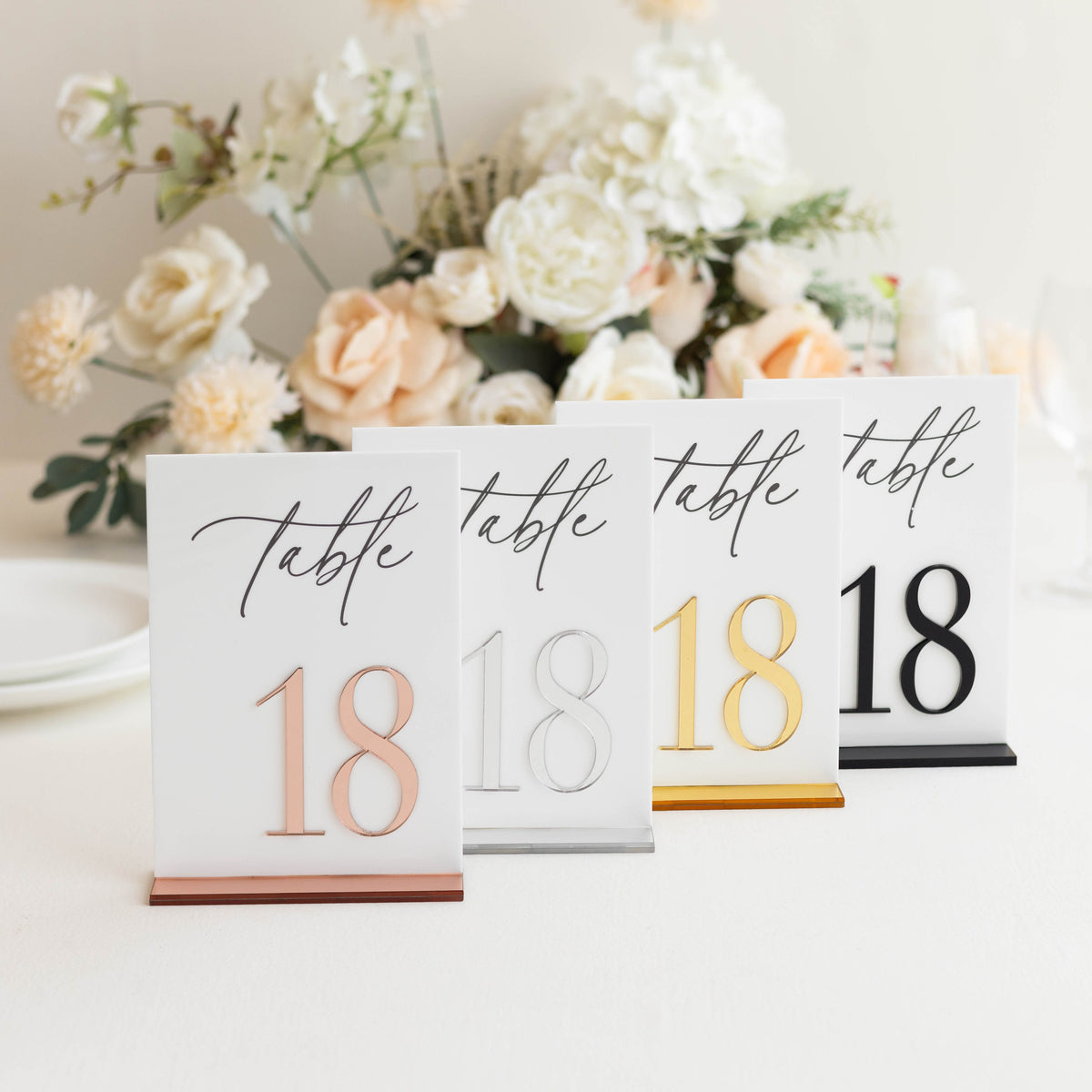 White Acrylic Table Numbers