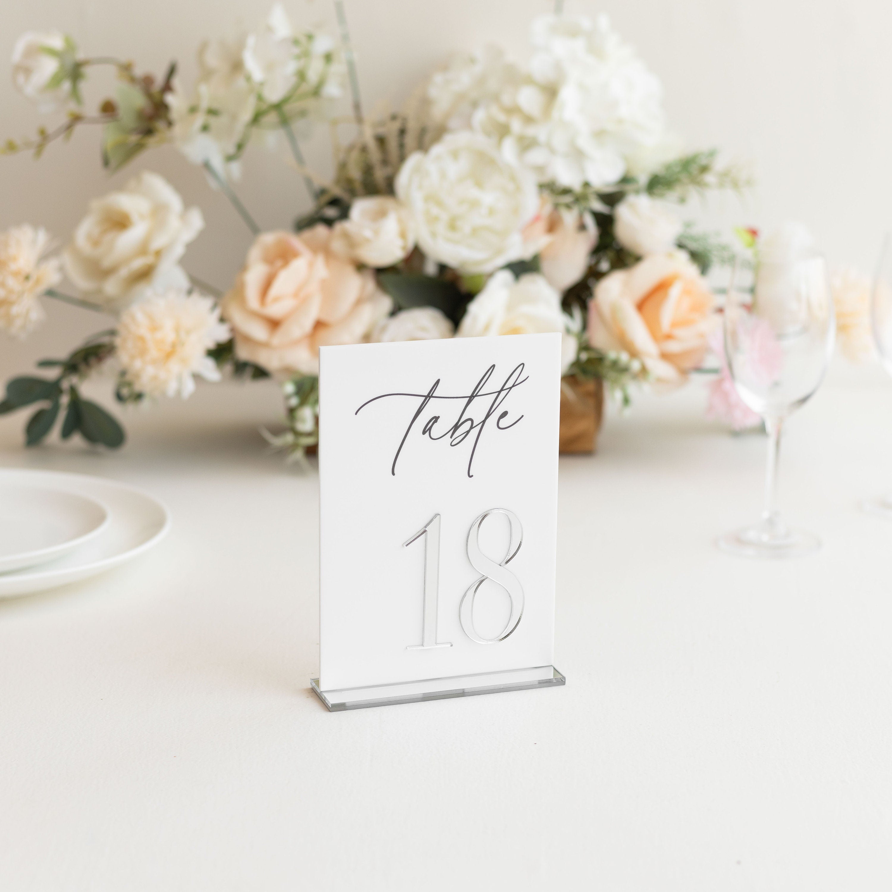 White Acrylic Table Numbers