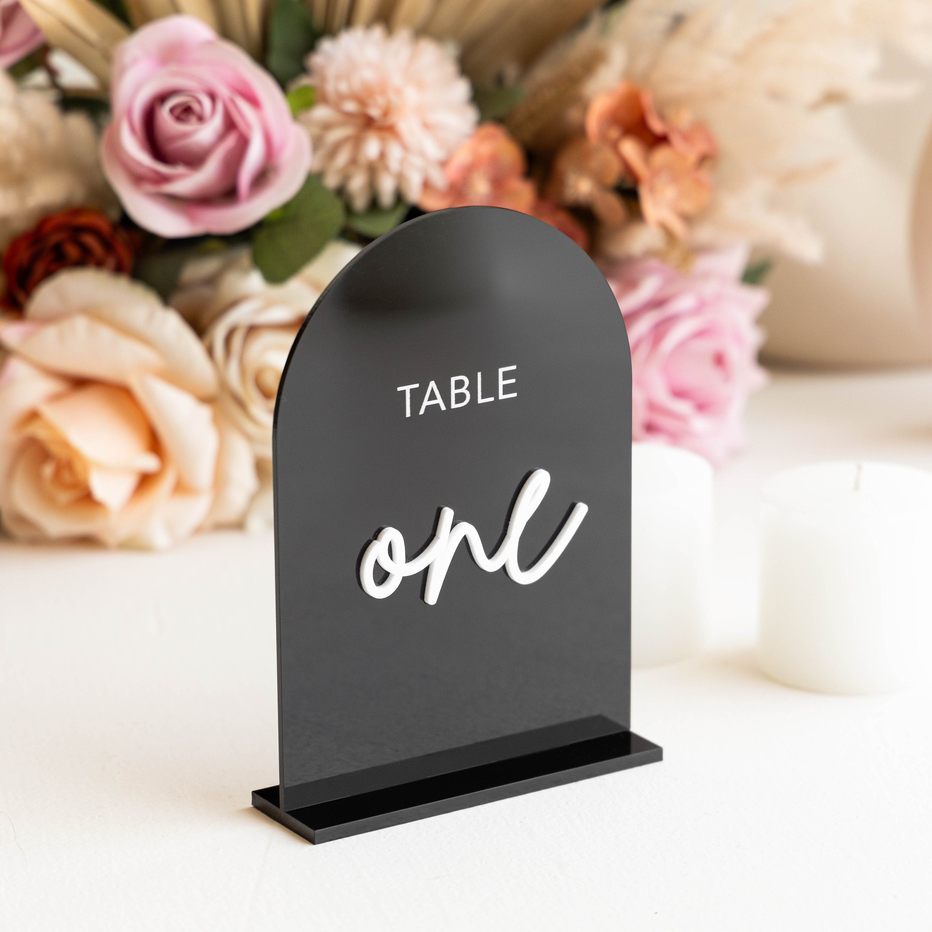 Frosted Arched Acrylic Table Numbers