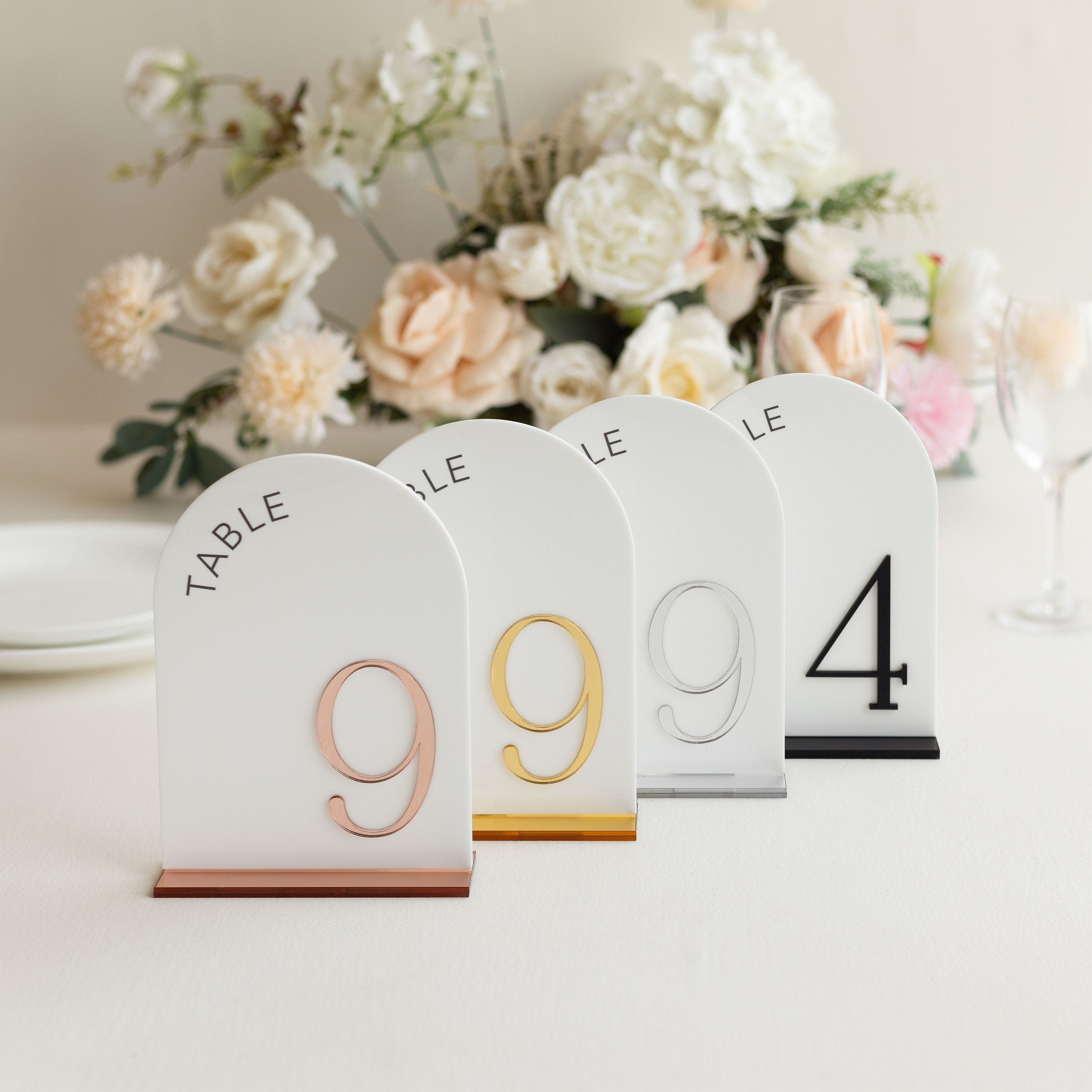Acrylic 3D Mirror gold Table Numbers